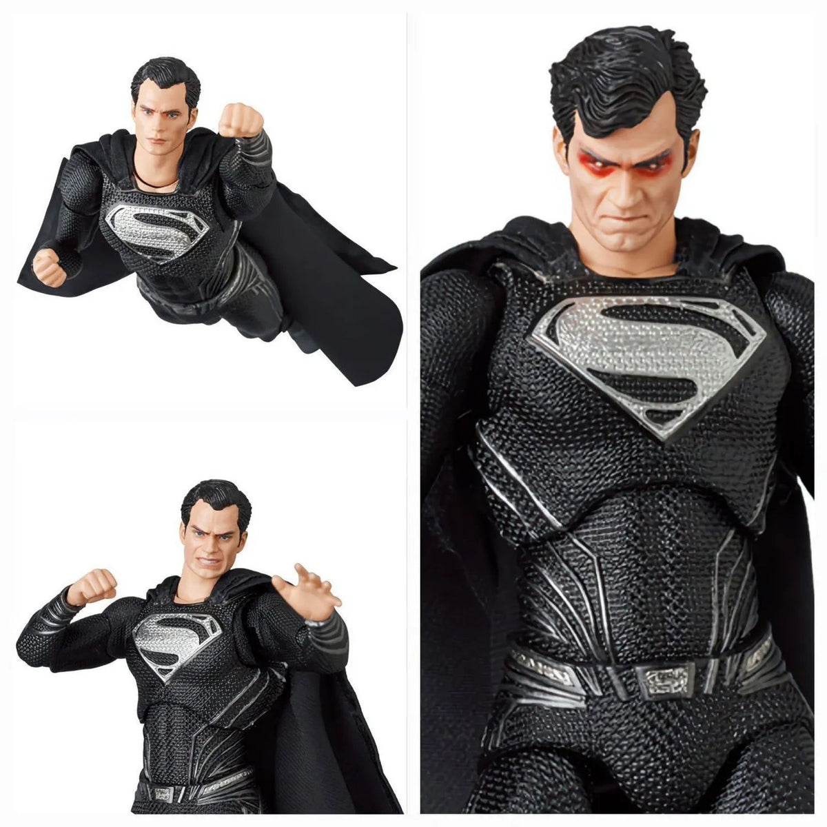 Figura Justice League MAFEX 174 Superman Black Suit Zack Snyders Vr