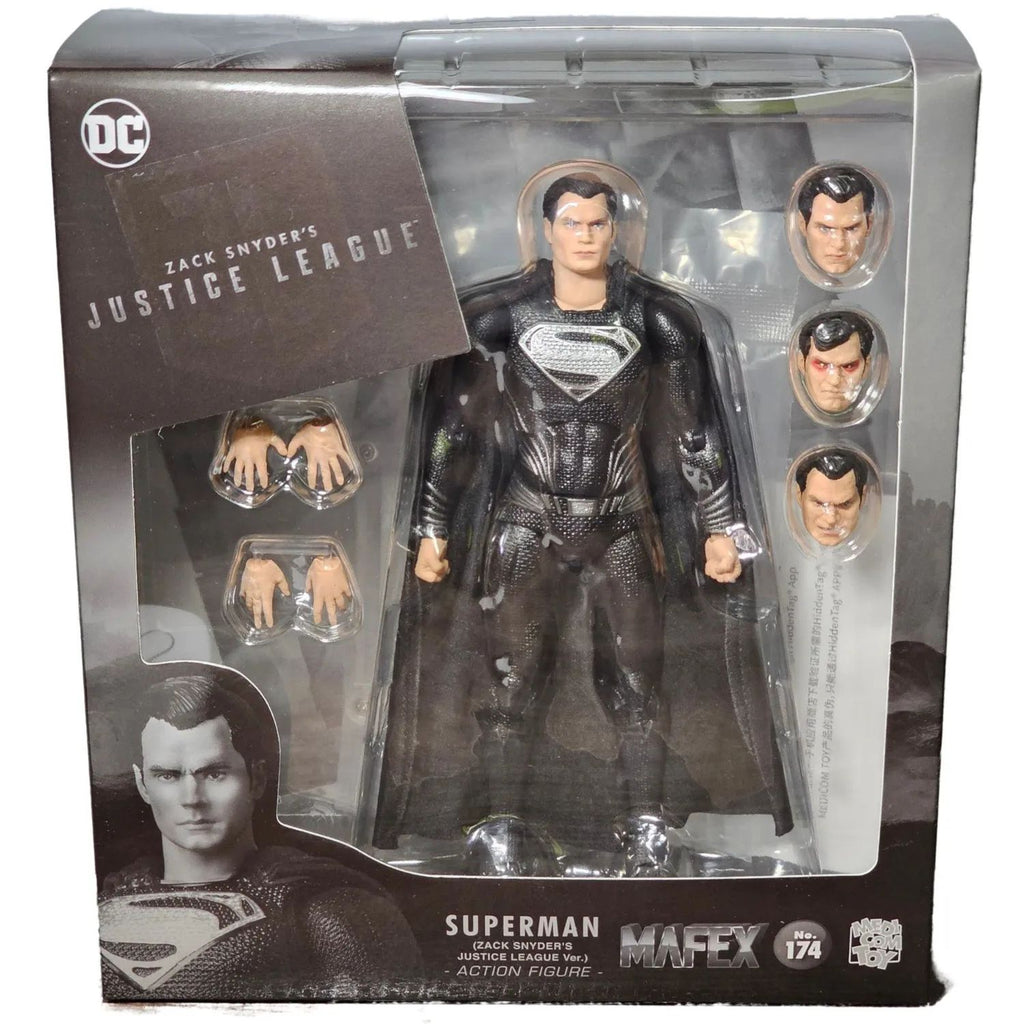 Figura Justice League MAFEX 174 Superman Black Suit Zack Snyders Vr