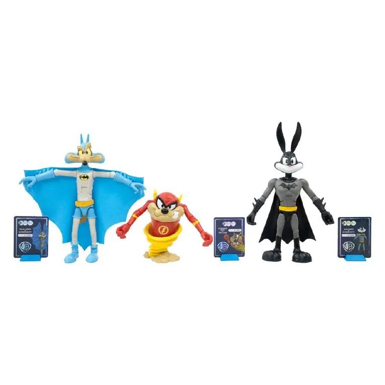 Figuras Looney Tunes X DC Bugs Bunny Coyote Batman Taz Flash Edicion Limitada 1 de 20 000 unidades