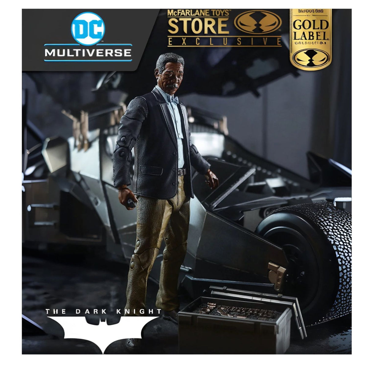 Lucius Fox & Tumbler Batmobile Gold Label Mcfarlane Batman