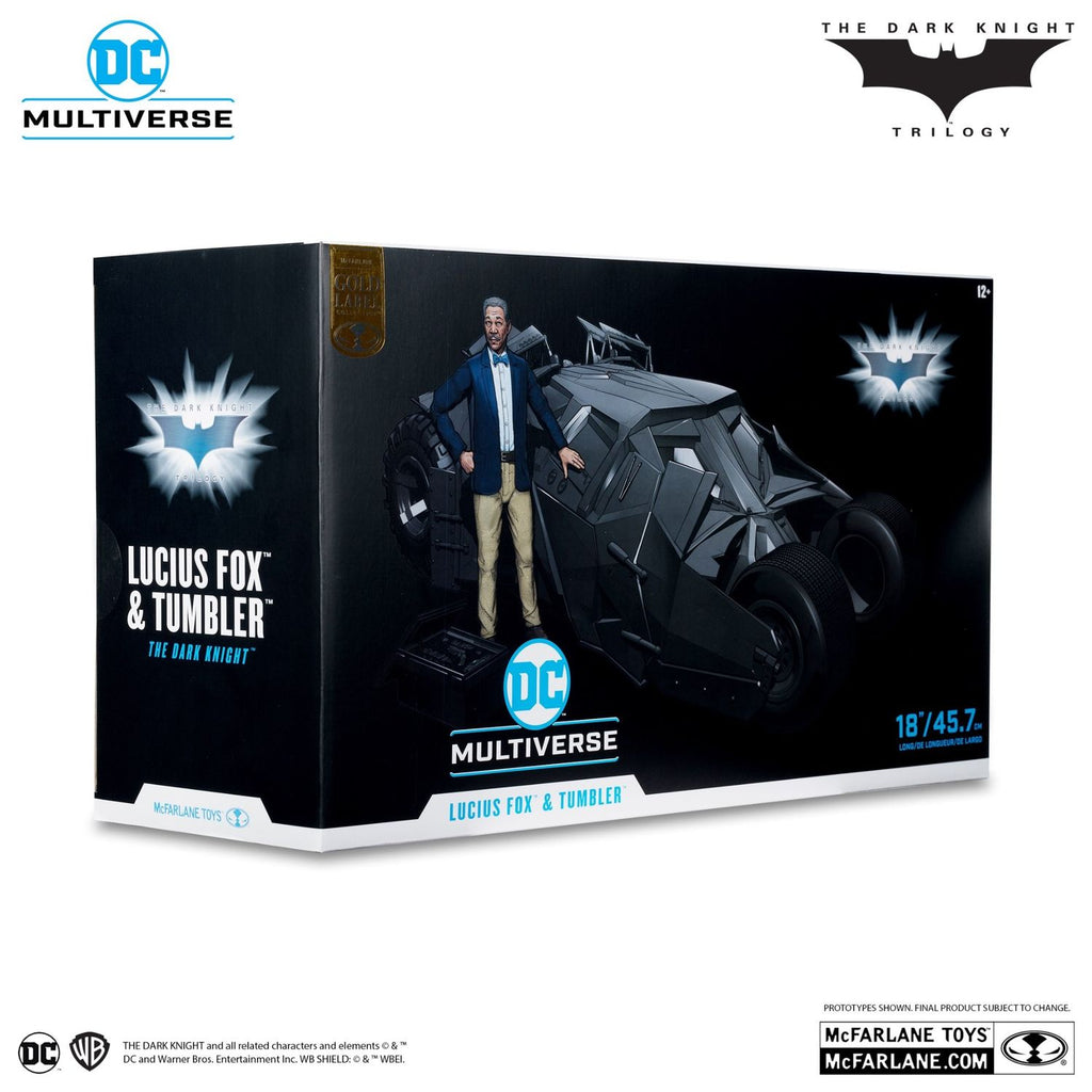 Lucius Fox & Tumbler Batmobile Gold Label Mcfarlane Batman