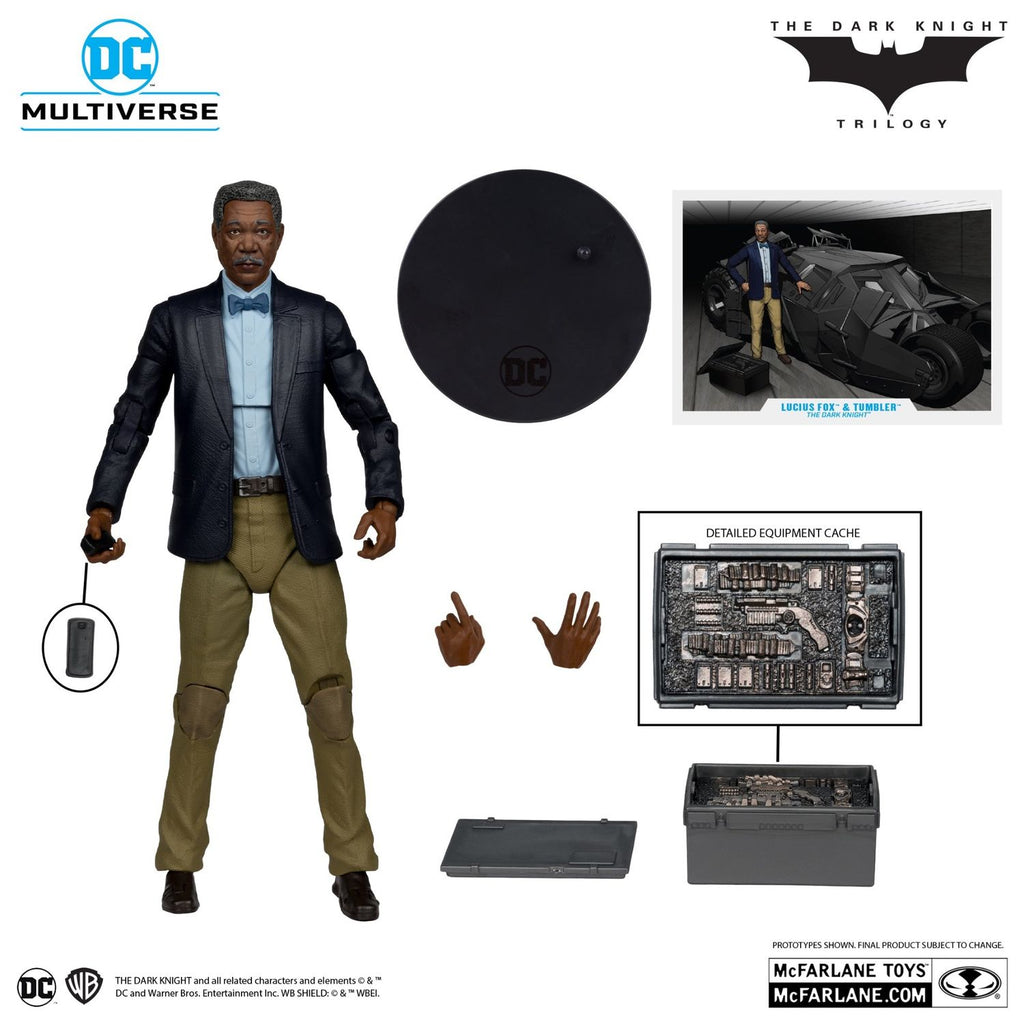 Lucius Fox & Tumbler Batmobile Gold Label Mcfarlane Batman