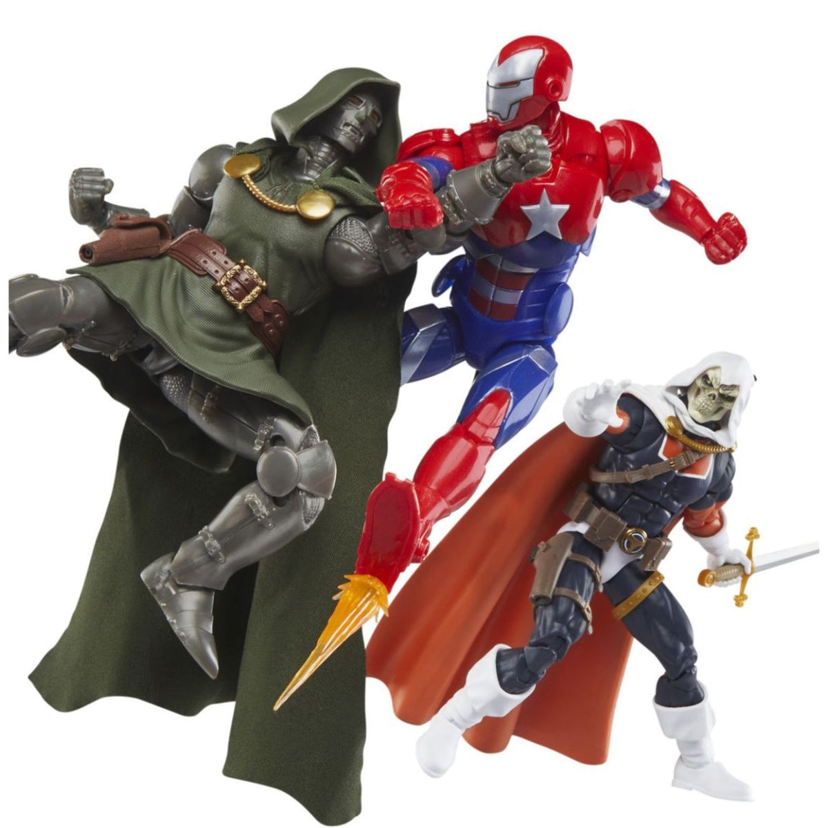 Pack 3 Figuras Marvel Legends Taskmaster Iron Patriot & Doctor Doom