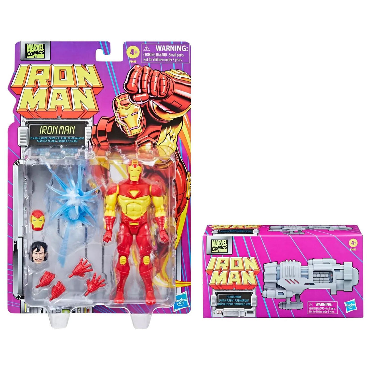 Figura Ironman Marvel Legends Retro Iron Man with Plasma Cannon Avengers