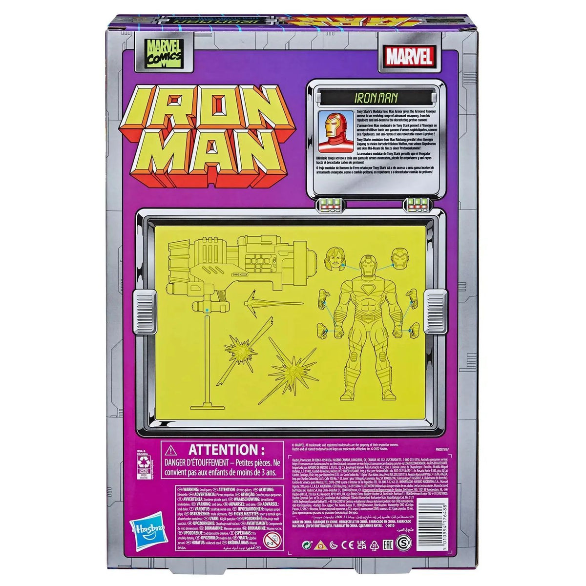 Figura Ironman Marvel Legends Retro Iron Man with Plasma Cannon Avengers