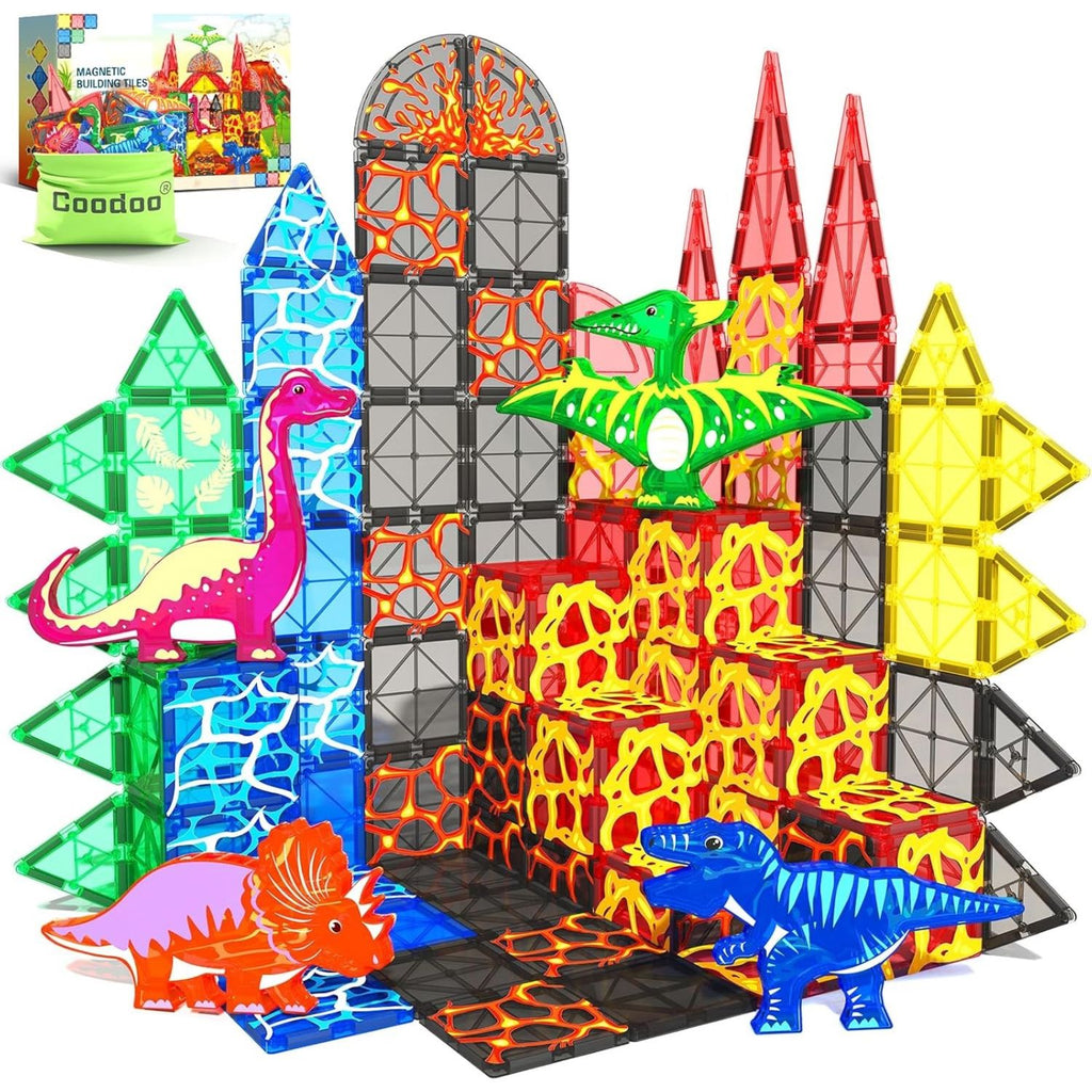 Set Bloques Magneticos Mundo Dinosaurio 48 Piezas