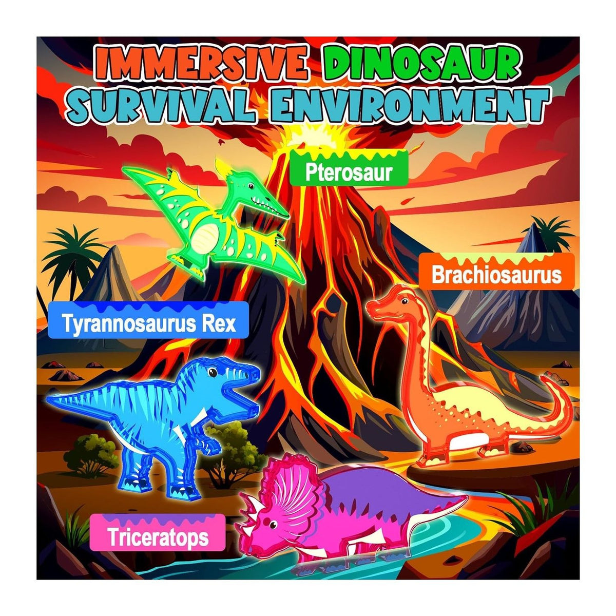 Set Bloques Magneticos Mundo Dinosaurio 48 Piezas