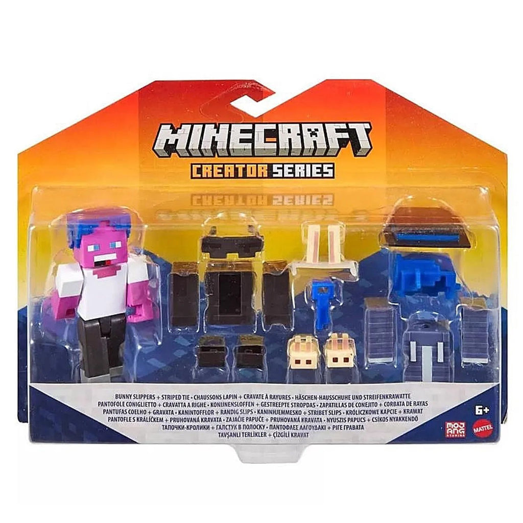 Minecraft Creator Bunny Slippers & Striped Tie Pack