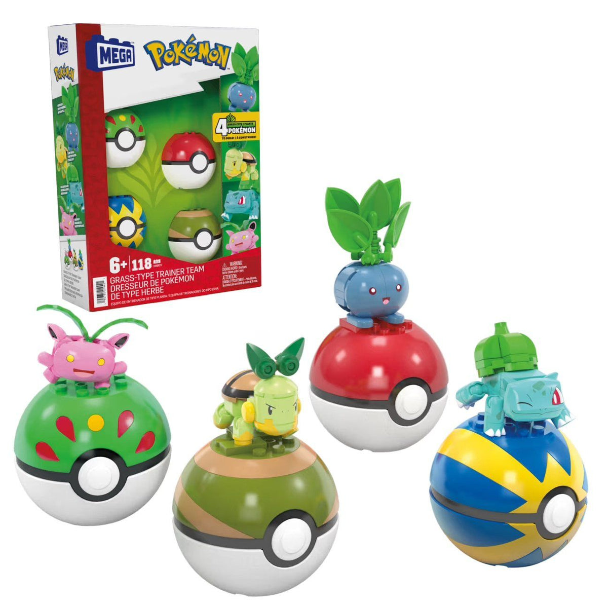 Mega Pokémon Tipo hierva 118 Bloques Bulbasaur Oddish Hoppip