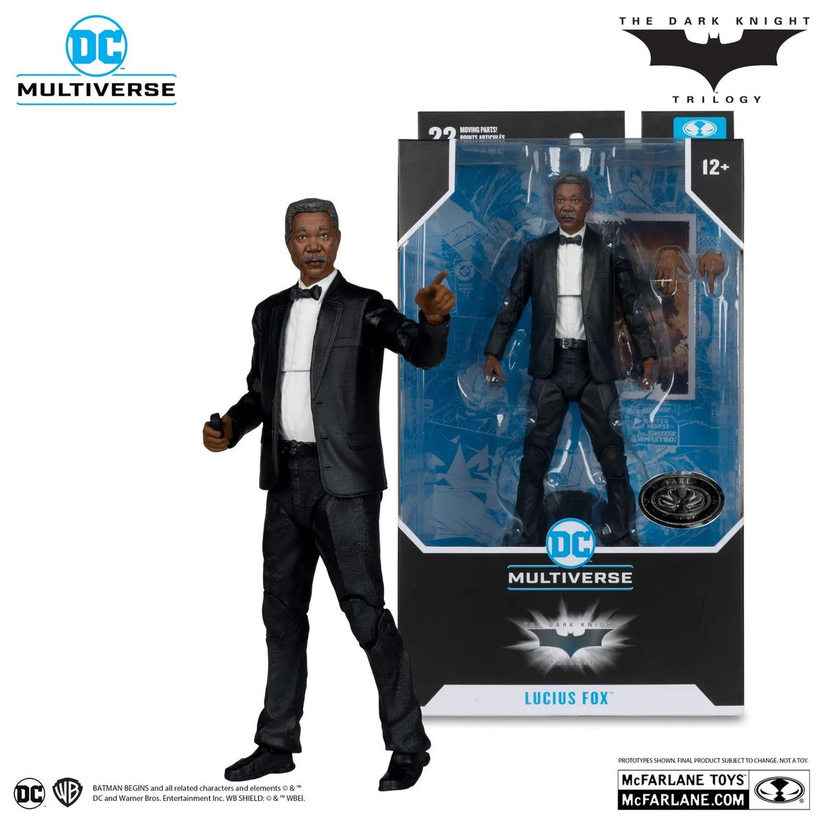 LUCIUS FOX BATMAN BEGINS MCFARLANE  PLATINUM EDITION