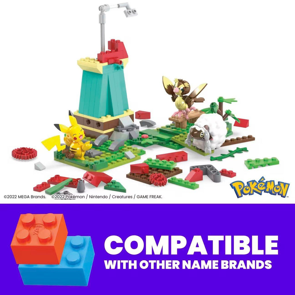 Mega Pokémon Set Molino de Viento 240 Bloques Pikachu Pidgey