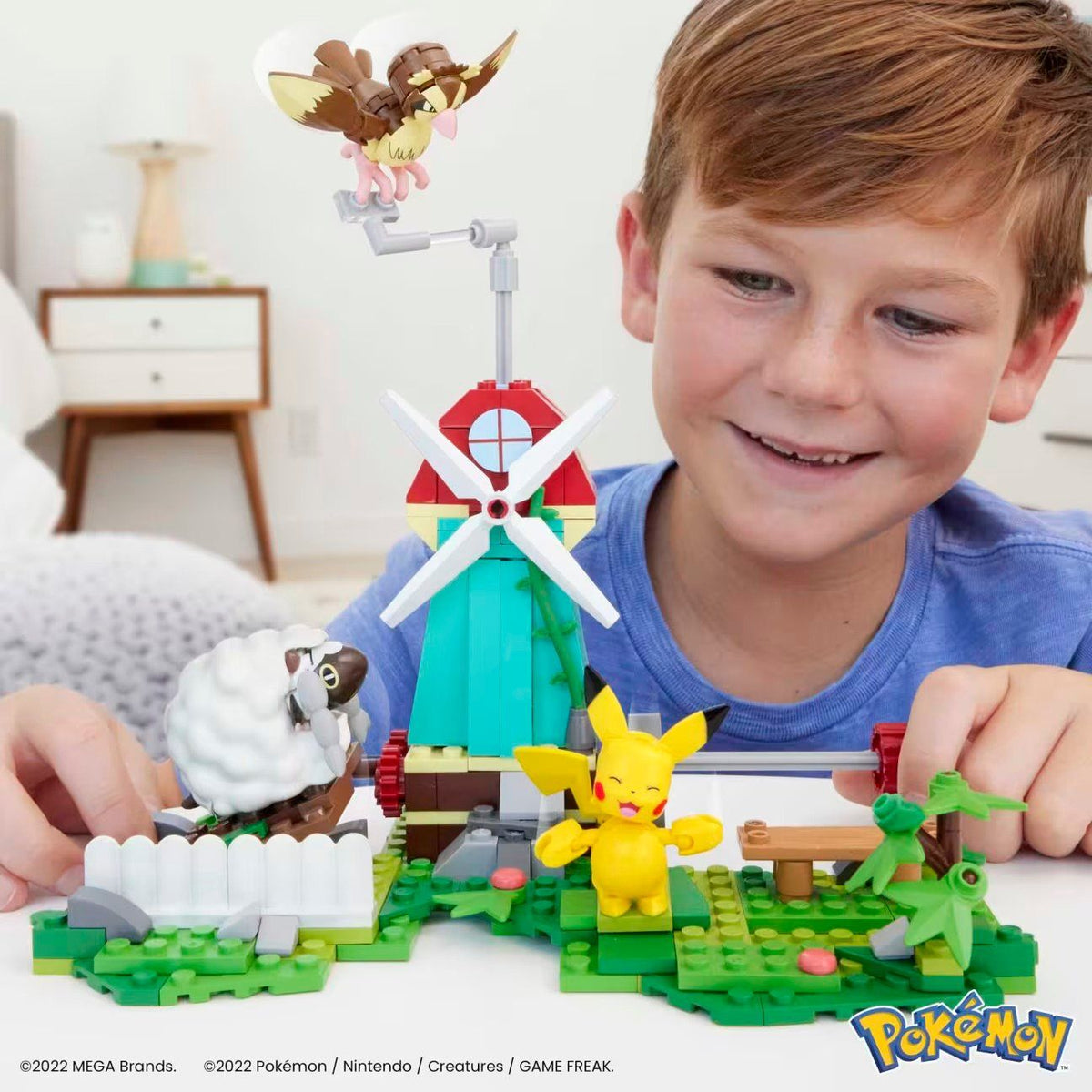 Mega Pokémon Set Molino de Viento 240 Bloques Pikachu Pidgey