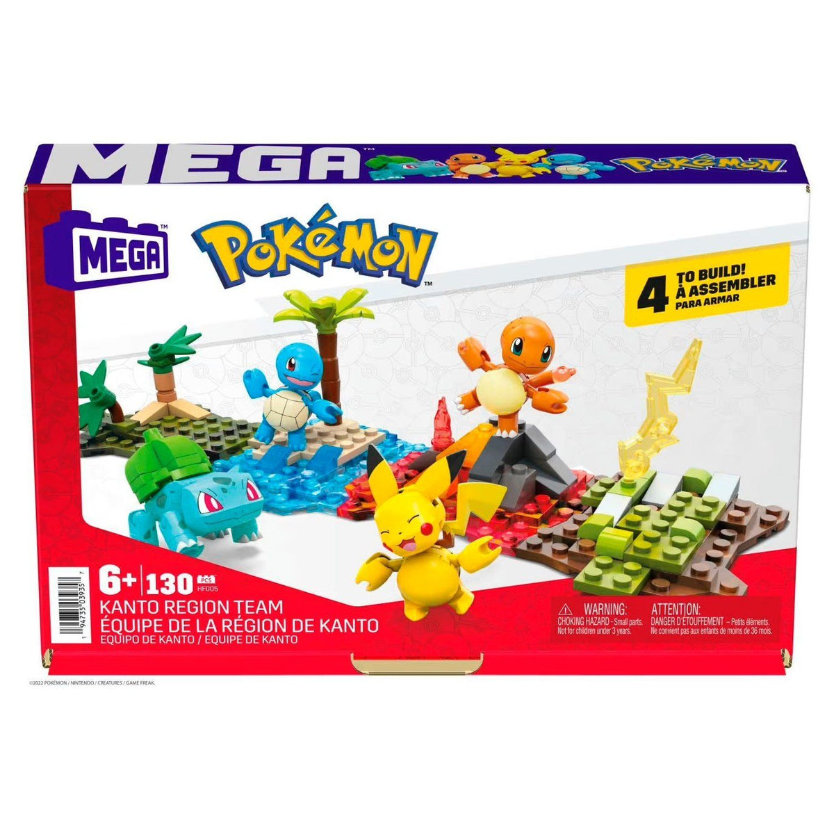 Mega Pokémon Set Region Kanto 130 Bloques Pikachu charmander