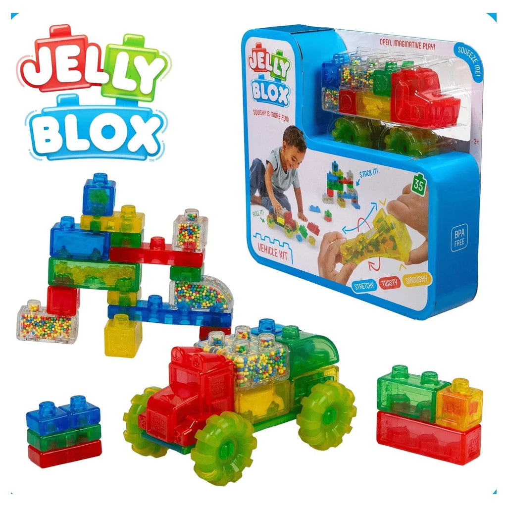 Jelly Blox Tractor Bloques de Construcción Sensorial Squishy Estirables 35 Piezas tipo Goo Jit Zu