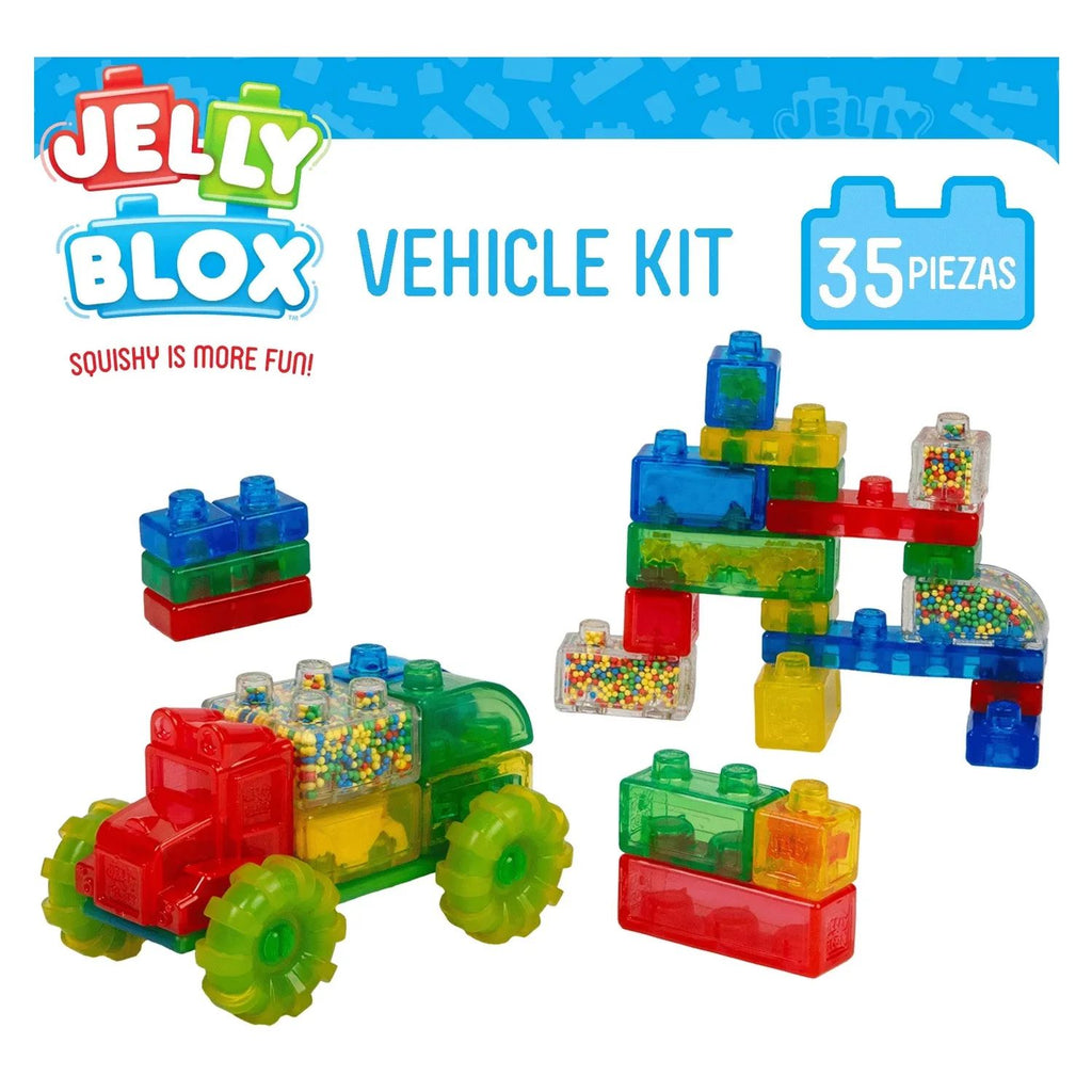 Jelly Blox Tractor Bloques de Construcción Sensorial Squishy Estirables 35 Piezas tipo Goo Jit Zu