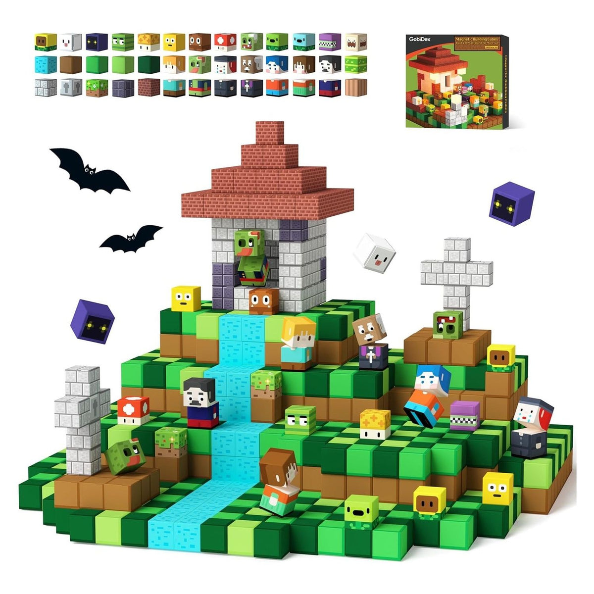Bloques magnéticos MagWonder World cubos imanes 100 PIEZAS