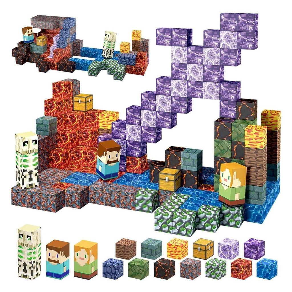 Set Bloques magnéticos Minecraft cubos imanes 213 PIEZAS