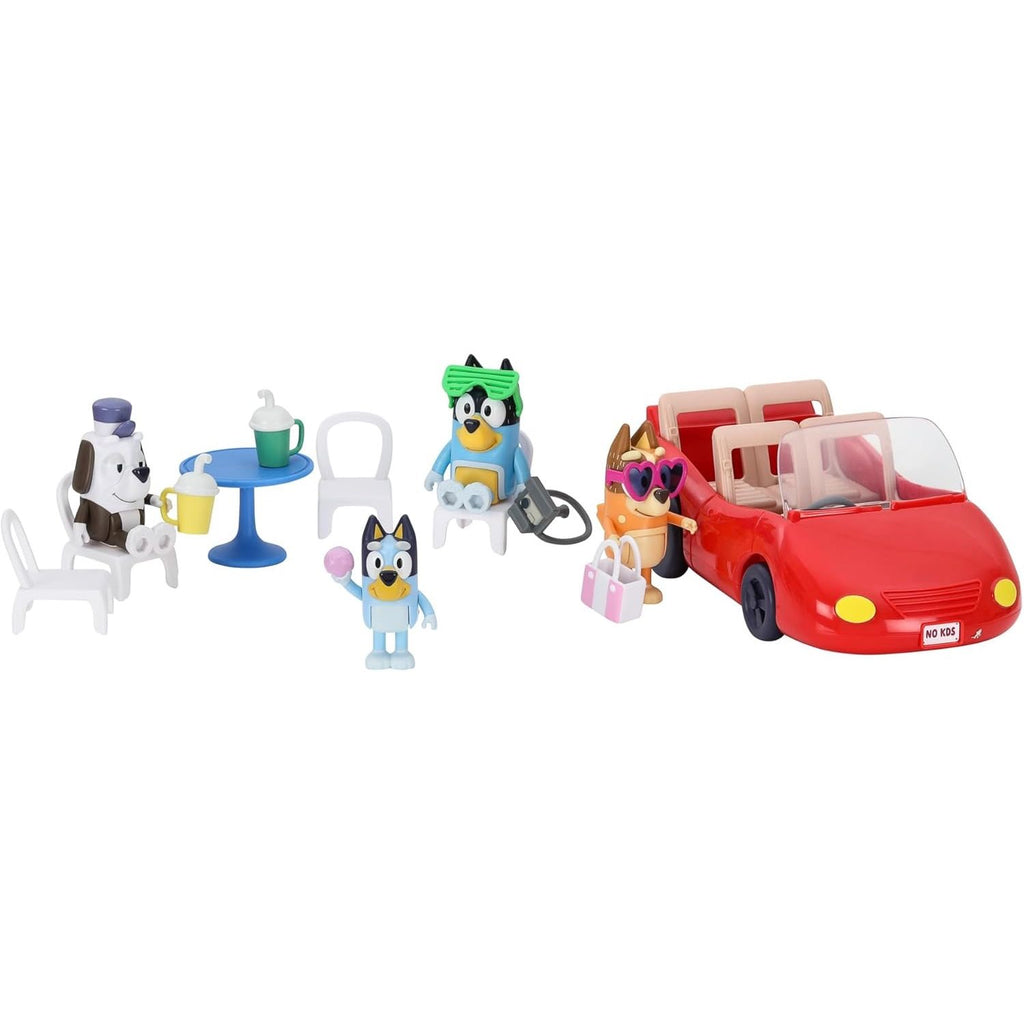 Bluey Auto Convertible con paquete de 4 figuras Coleccionables