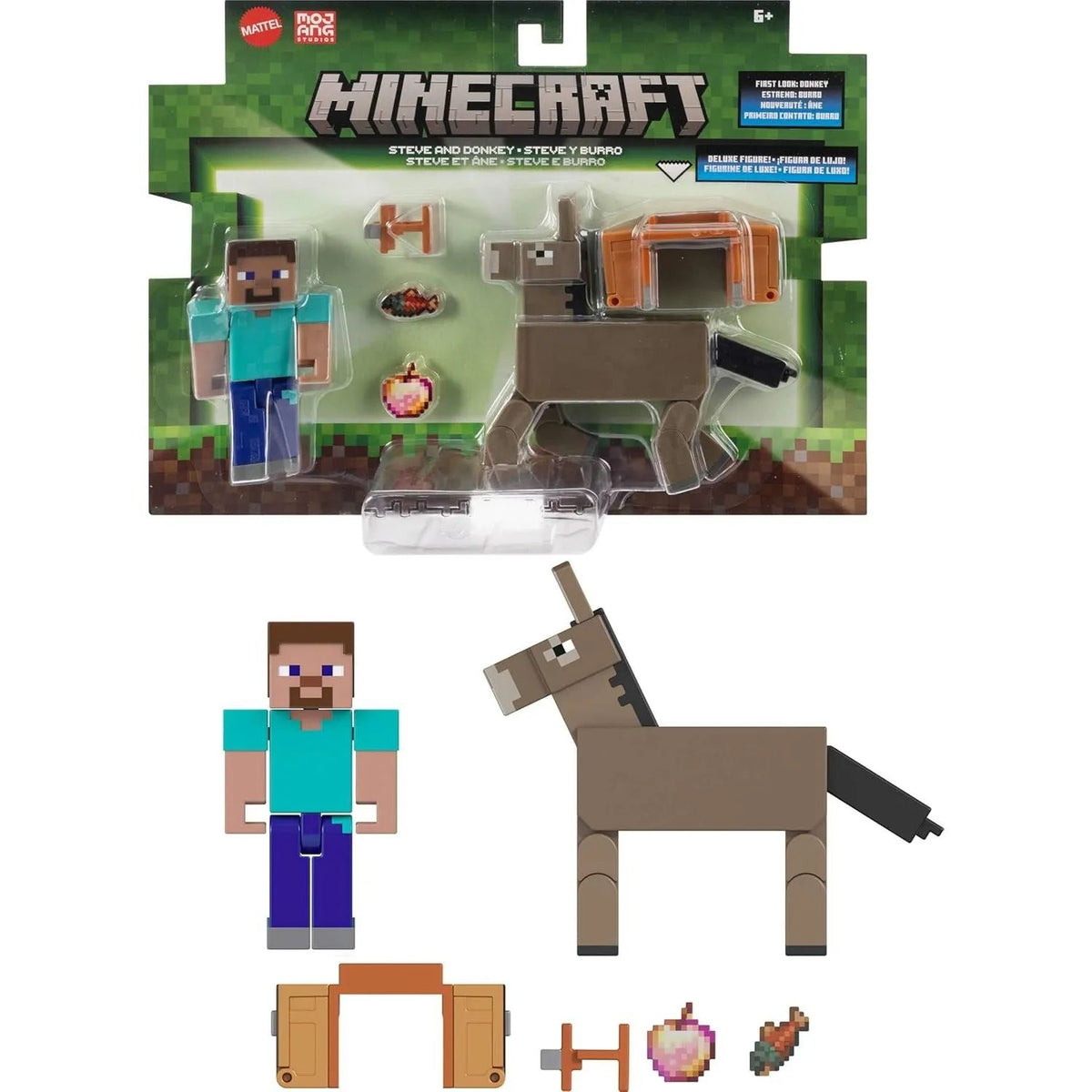 Minecraft Figuras de acción Steve & Donkey
