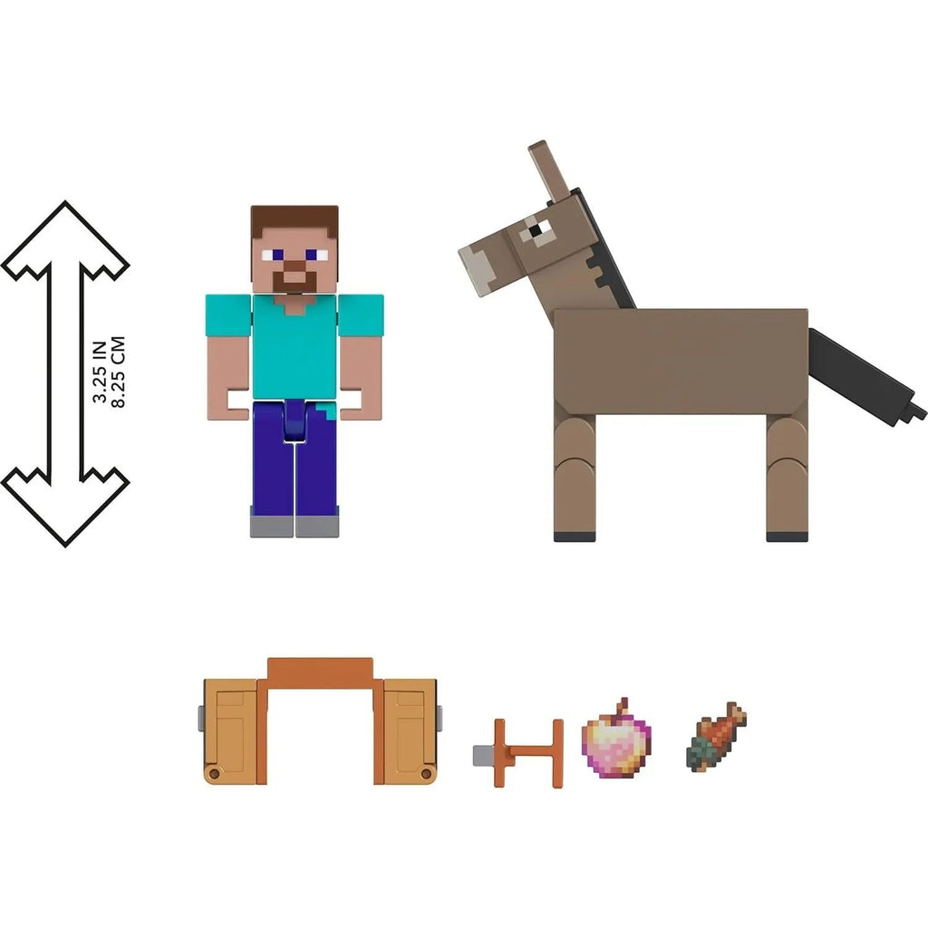 Minecraft Figuras de acción Steve & Donkey