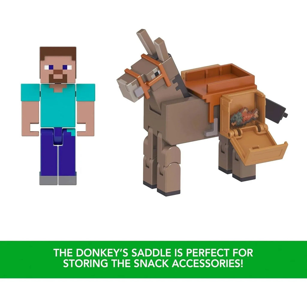 Minecraft Figuras de acción Steve & Donkey
