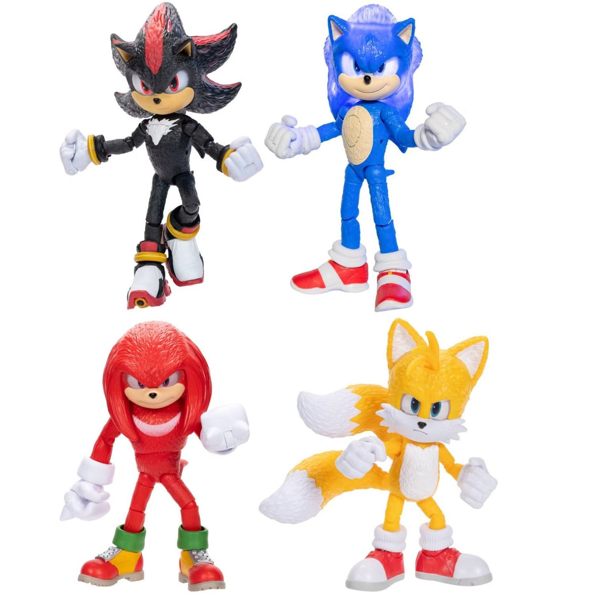 Set 4 Figuras Sonic 3 Shadow Colas & Knuckles con Luces