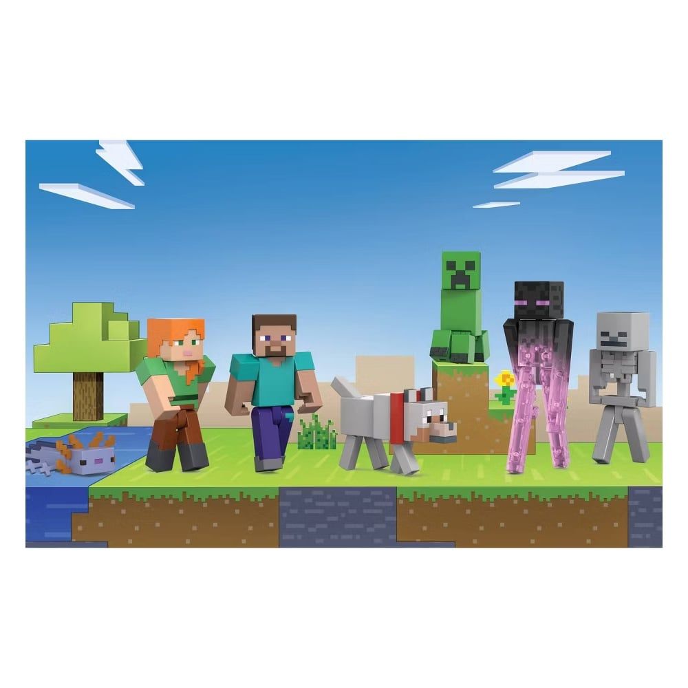 Set 7 Figuras Storypack Steve & Alex Creeper Enderman
