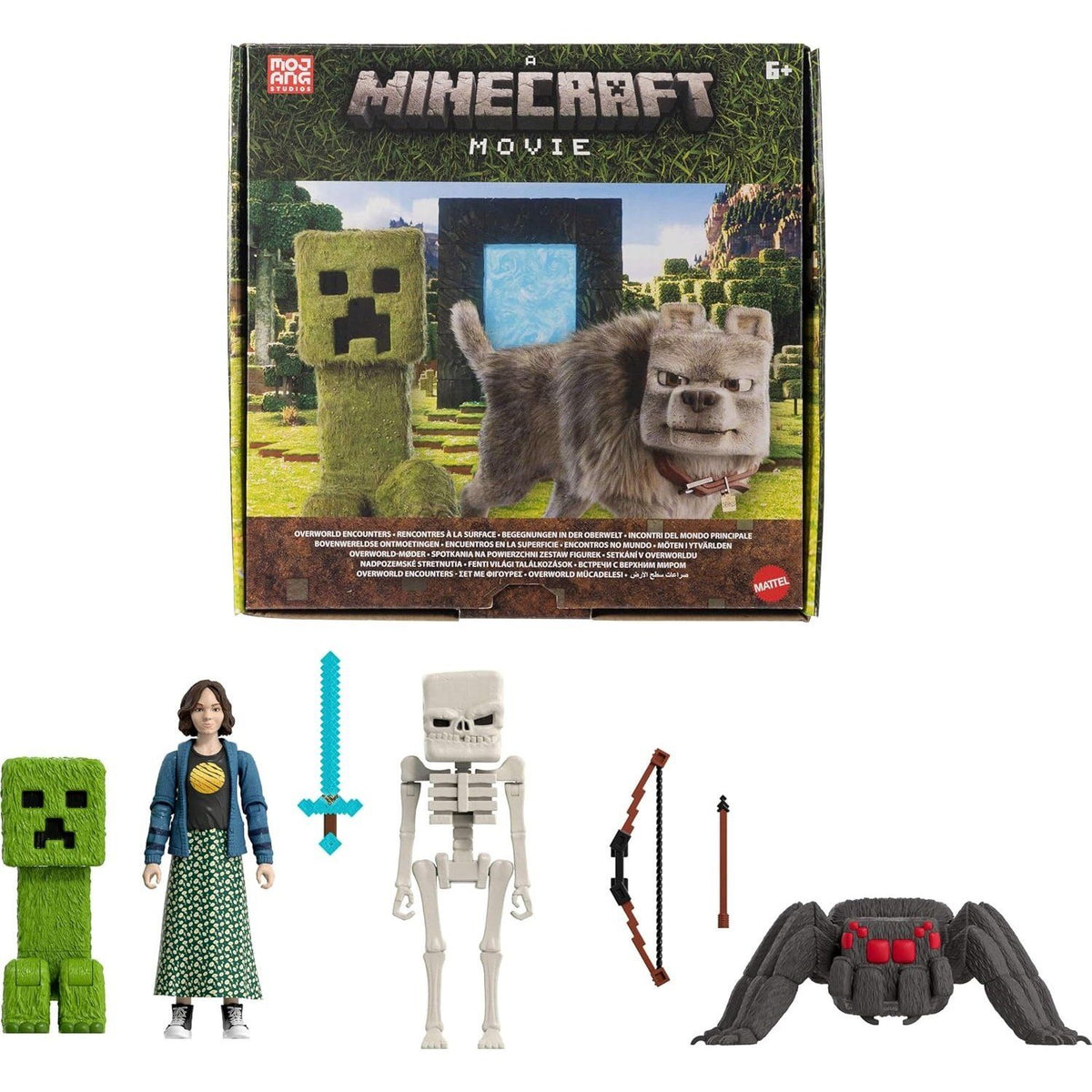 Set 4 Figuras Story pack Creeper Esqueleto araña & Natalie