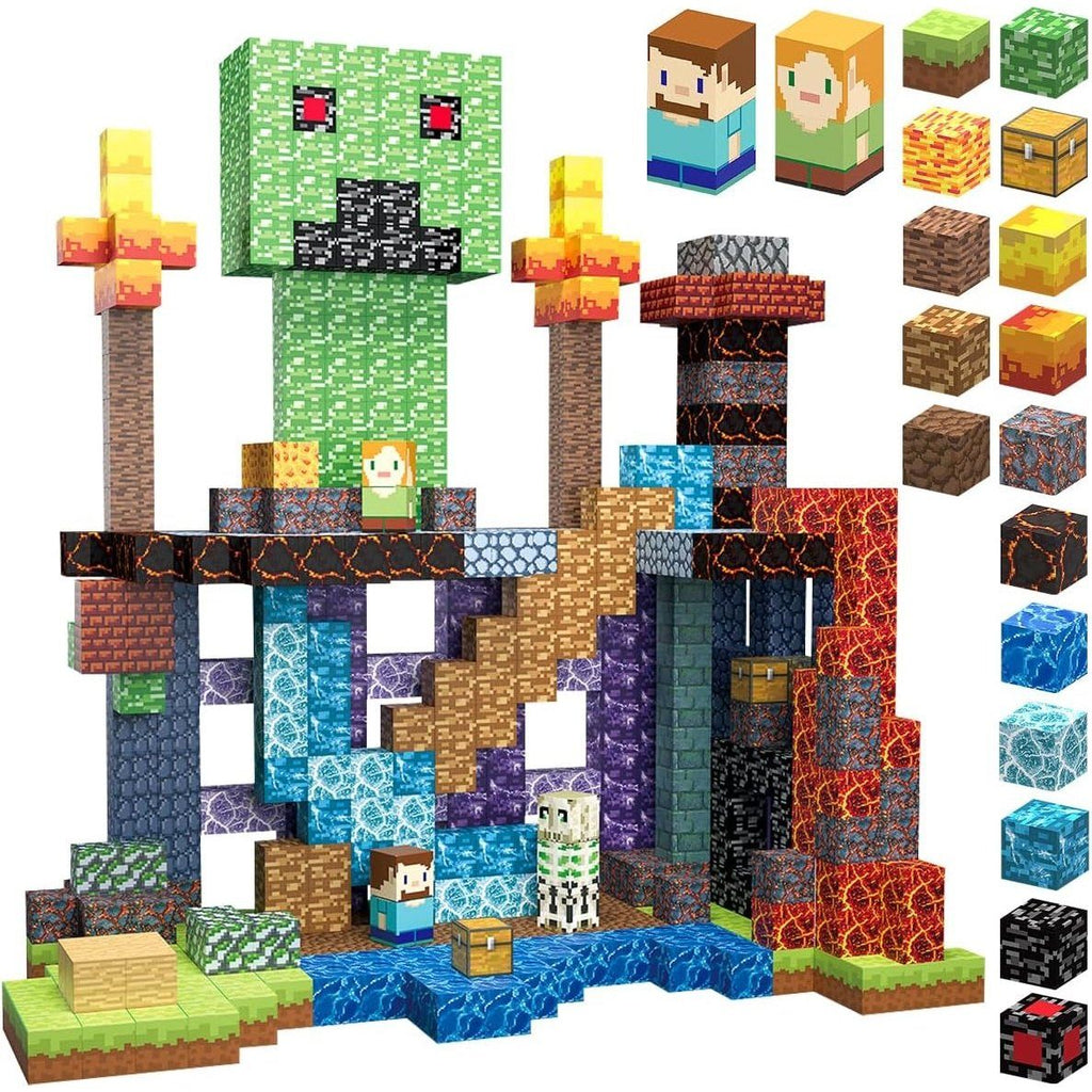 Bloques magnéticos Mundo Minecraft cubos imanes 160 PIEZAS
