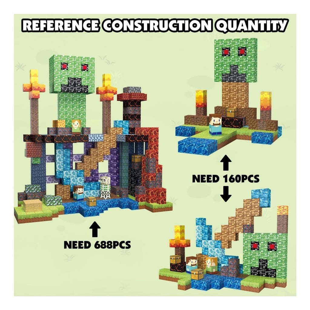 Bloques magnéticos Mundo Minecraft cubos imanes 160 PIEZAS