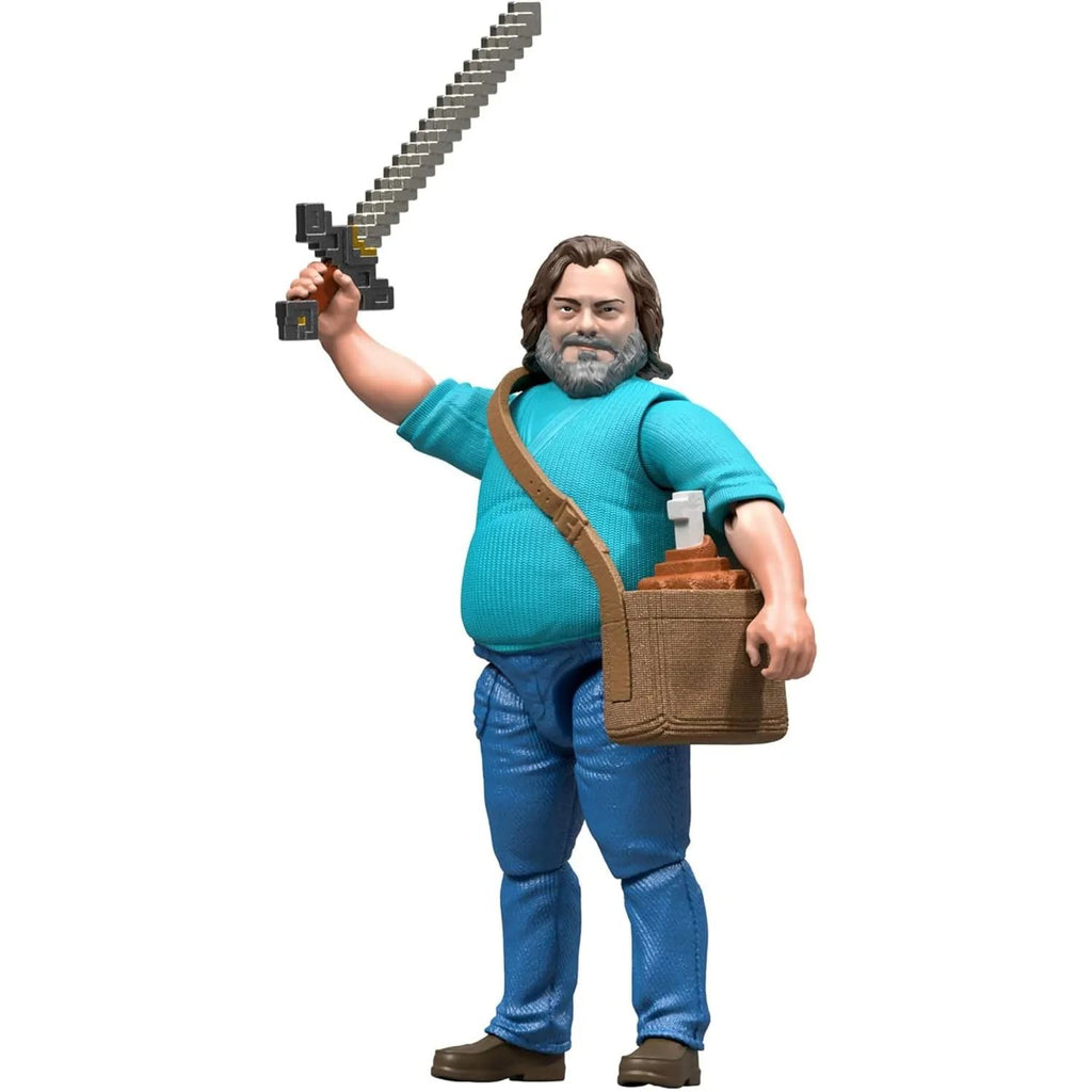 Minecraft La Pelicula Figura Steve con Accesorios 10cm