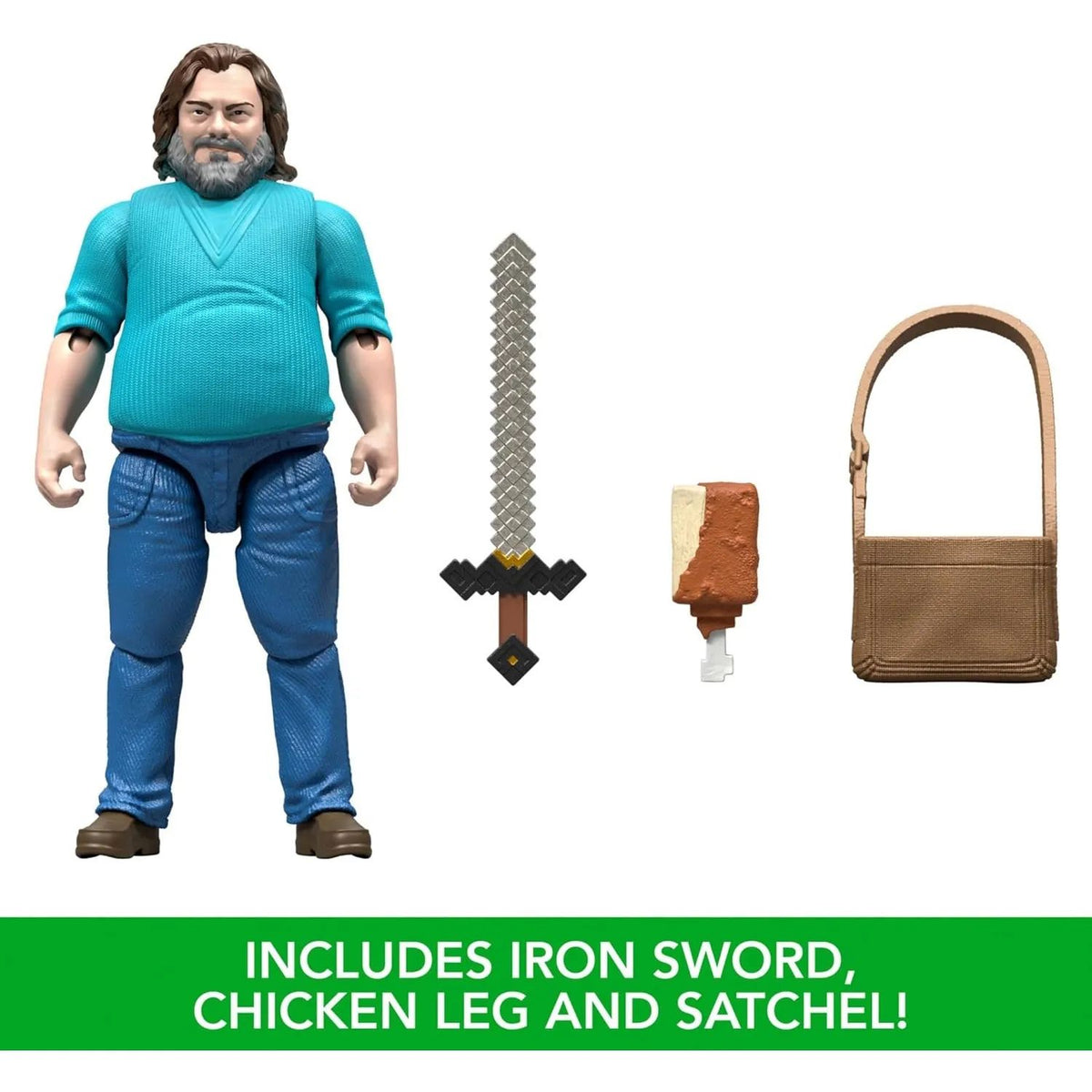 Minecraft La Pelicula Figura Steve con Accesorios 10cm