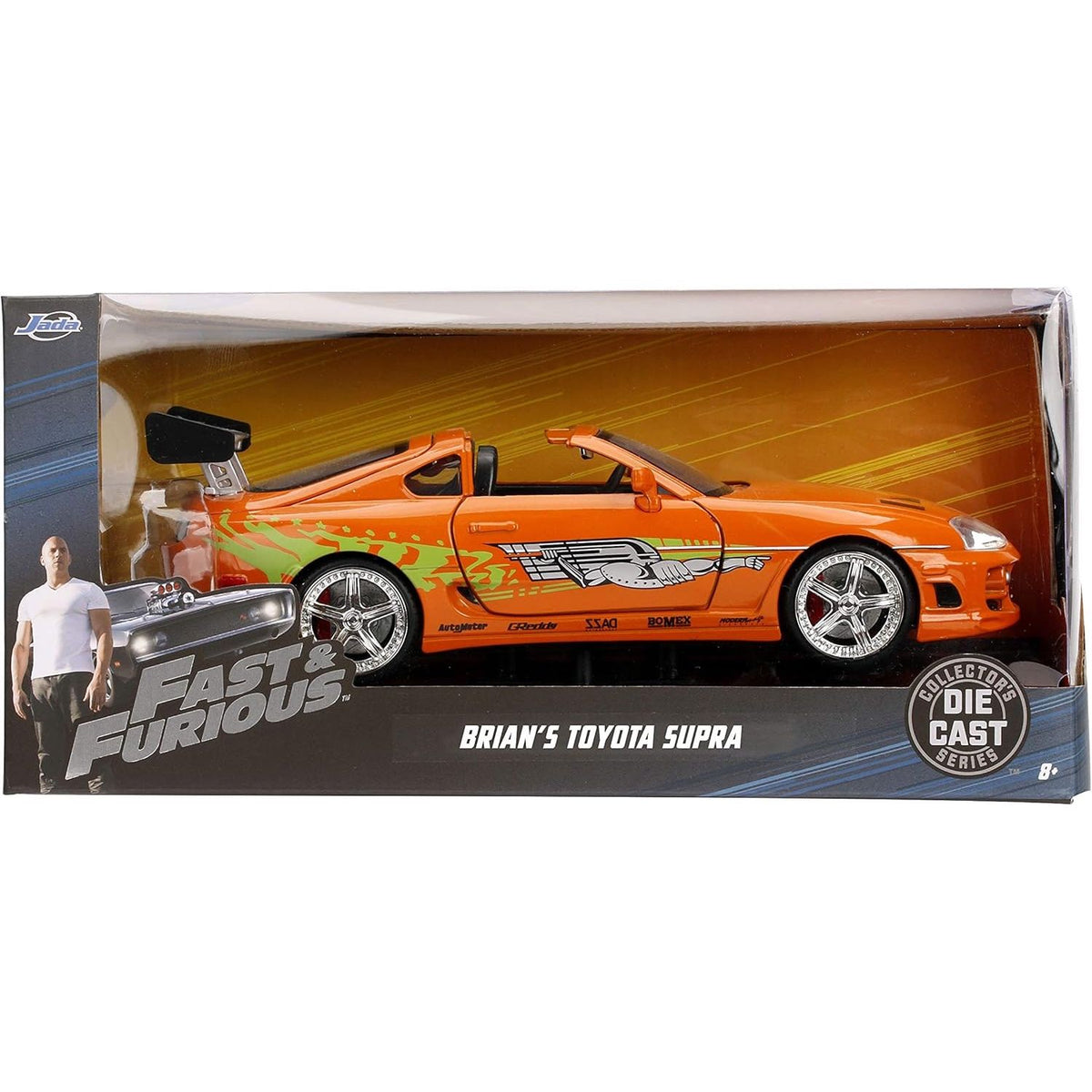 Auto Escala de Metal 1-24 Die-Cast Toyota Supra Rapidos y Furiosos