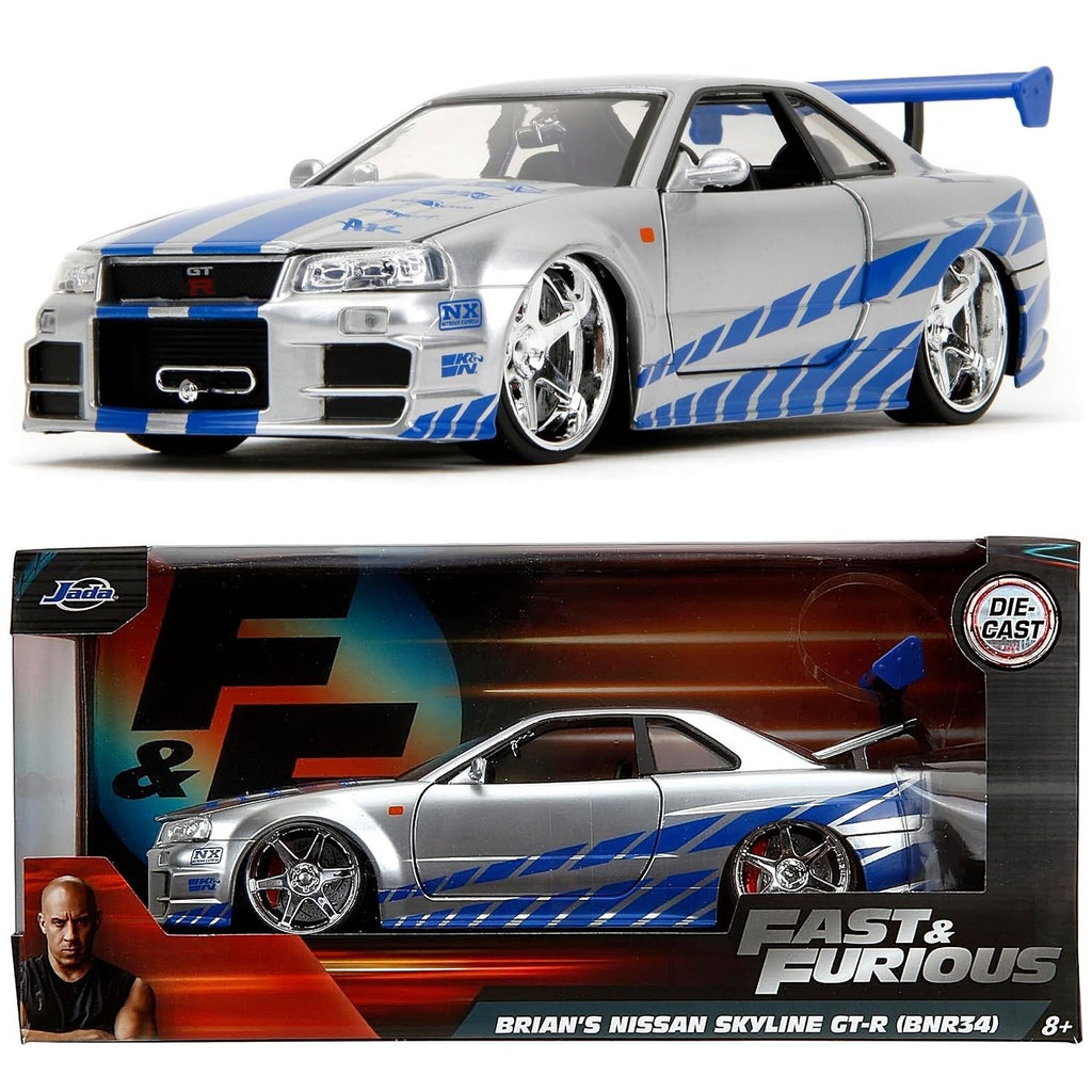 Auto Escala de Metal 1-24 Nissan Skyline R34 Rapidos y Furiosos