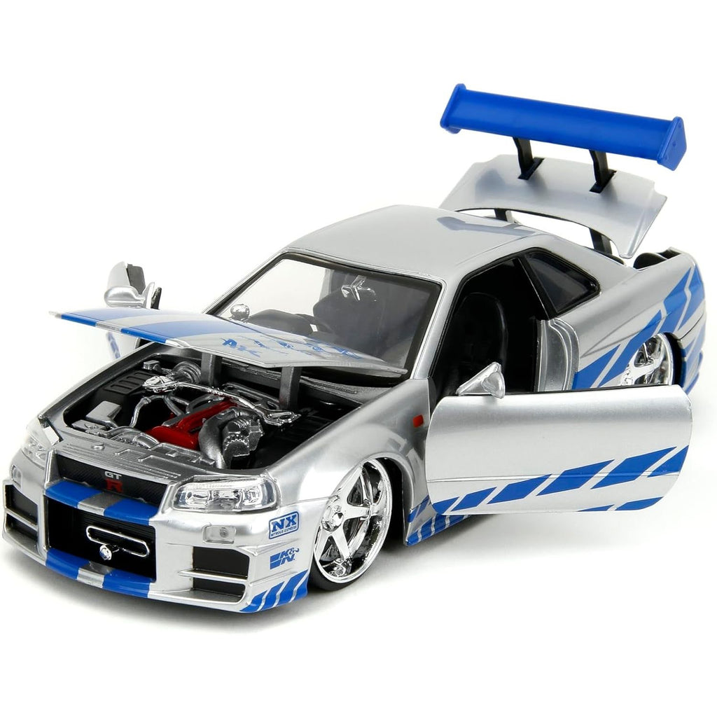Auto Escala de Metal 1-24 Nissan Skyline R34 Rapidos y Furiosos