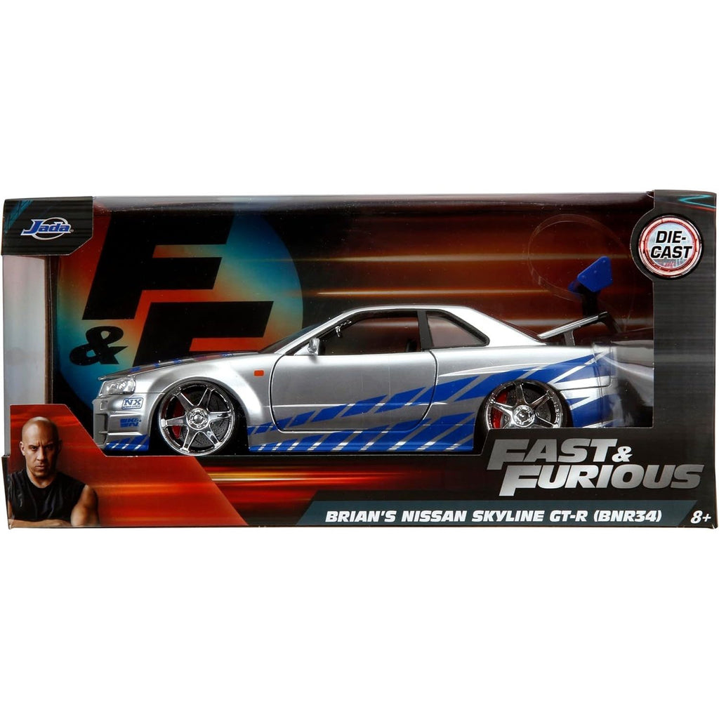 Auto Escala de Metal 1-24 Nissan Skyline R34 Rapidos y Furiosos
