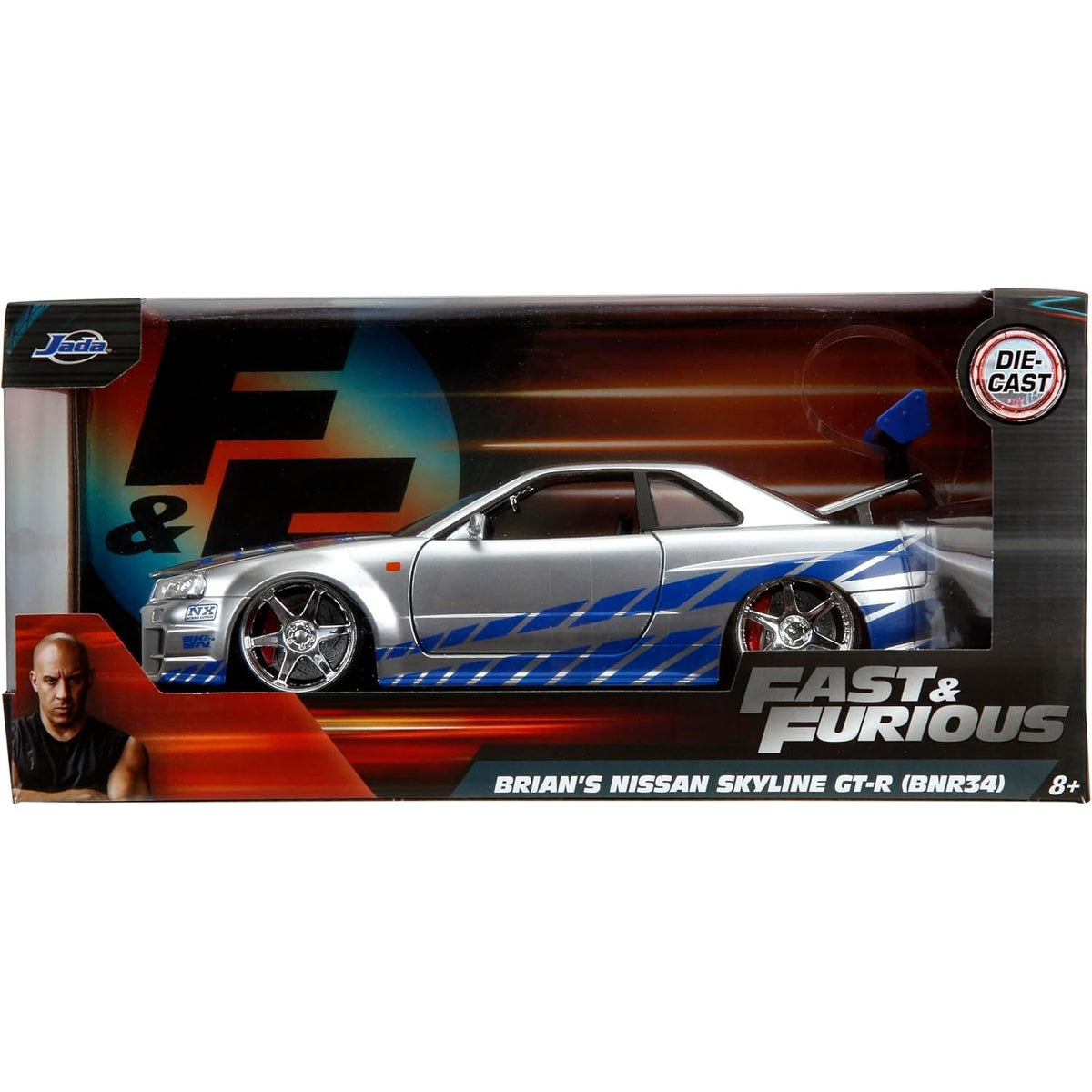 Auto Escala de Metal 1-24 Nissan Skyline R34 Rapidos y Furiosos
