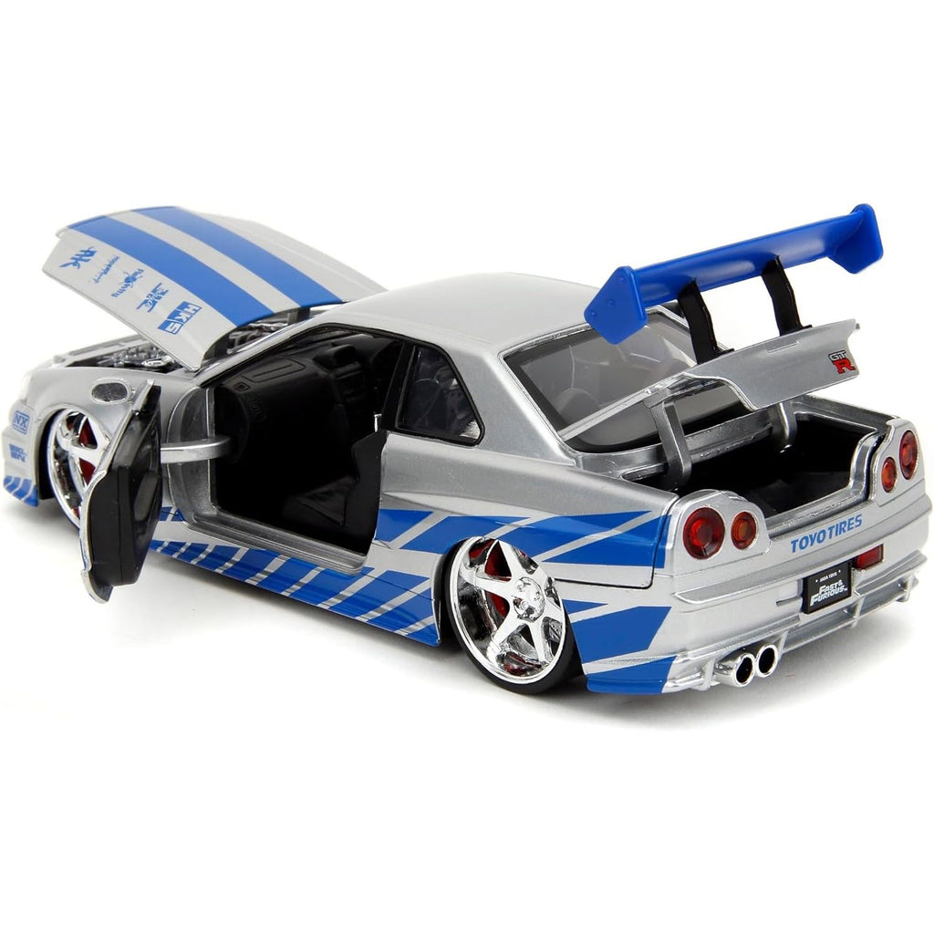 Auto Escala de Metal 1-24 Nissan Skyline R34 Rapidos y Furiosos