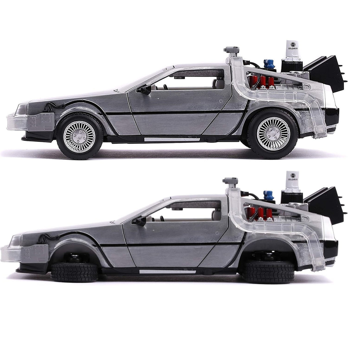 Auto Escala de Metal 1-24 Volver al Futuro 2 Delorean Con Luces Back To The Future