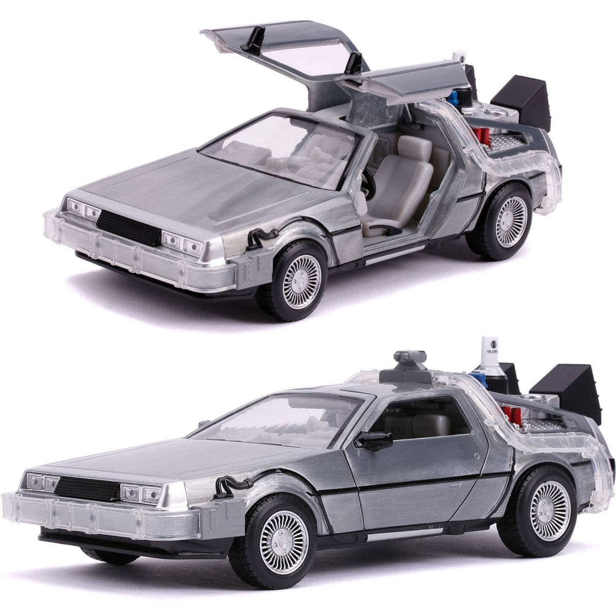 Auto Escala de Metal 1-24 Volver al Futuro 2 Delorean Con Luces Back To The Future