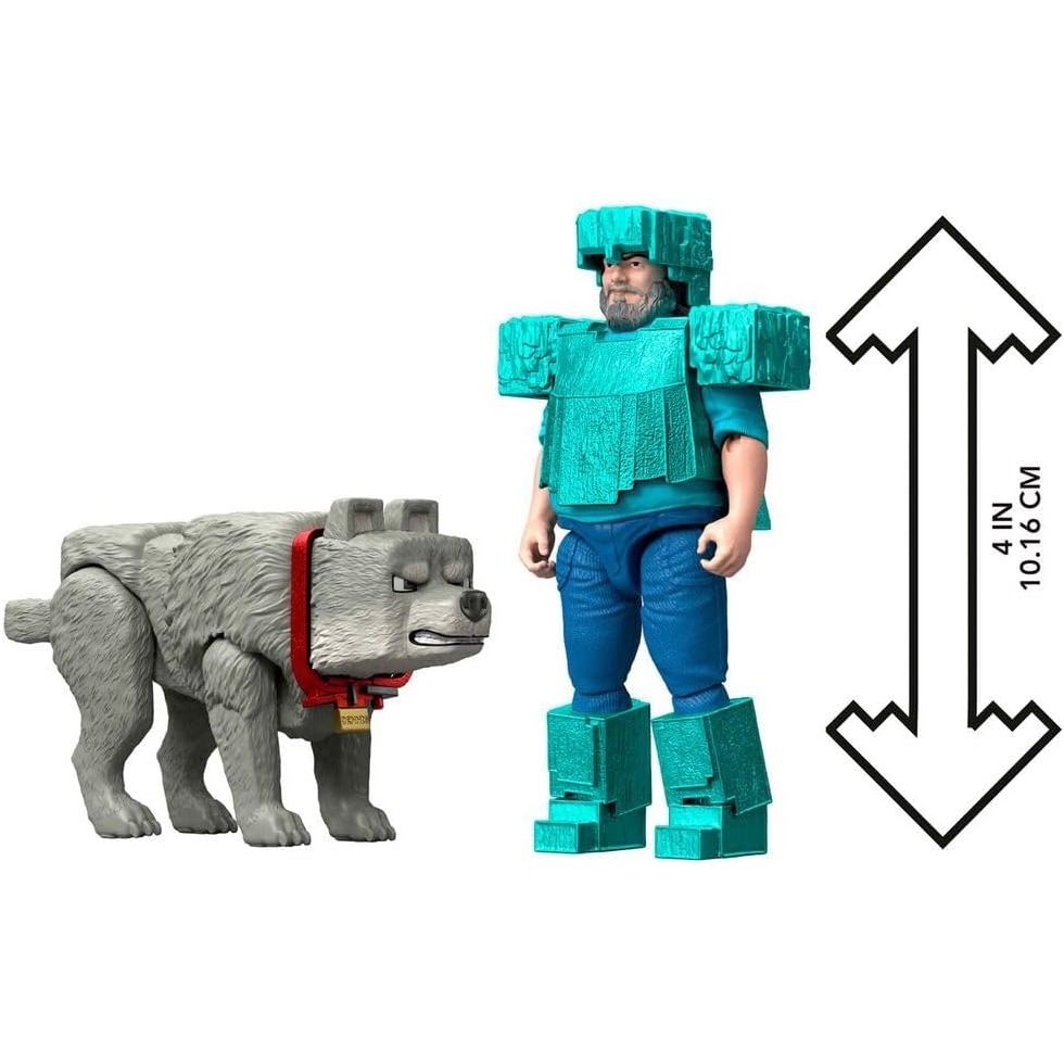 Minecraft La Pelicula Set 2 Figuras Steve & Dennis Lobo