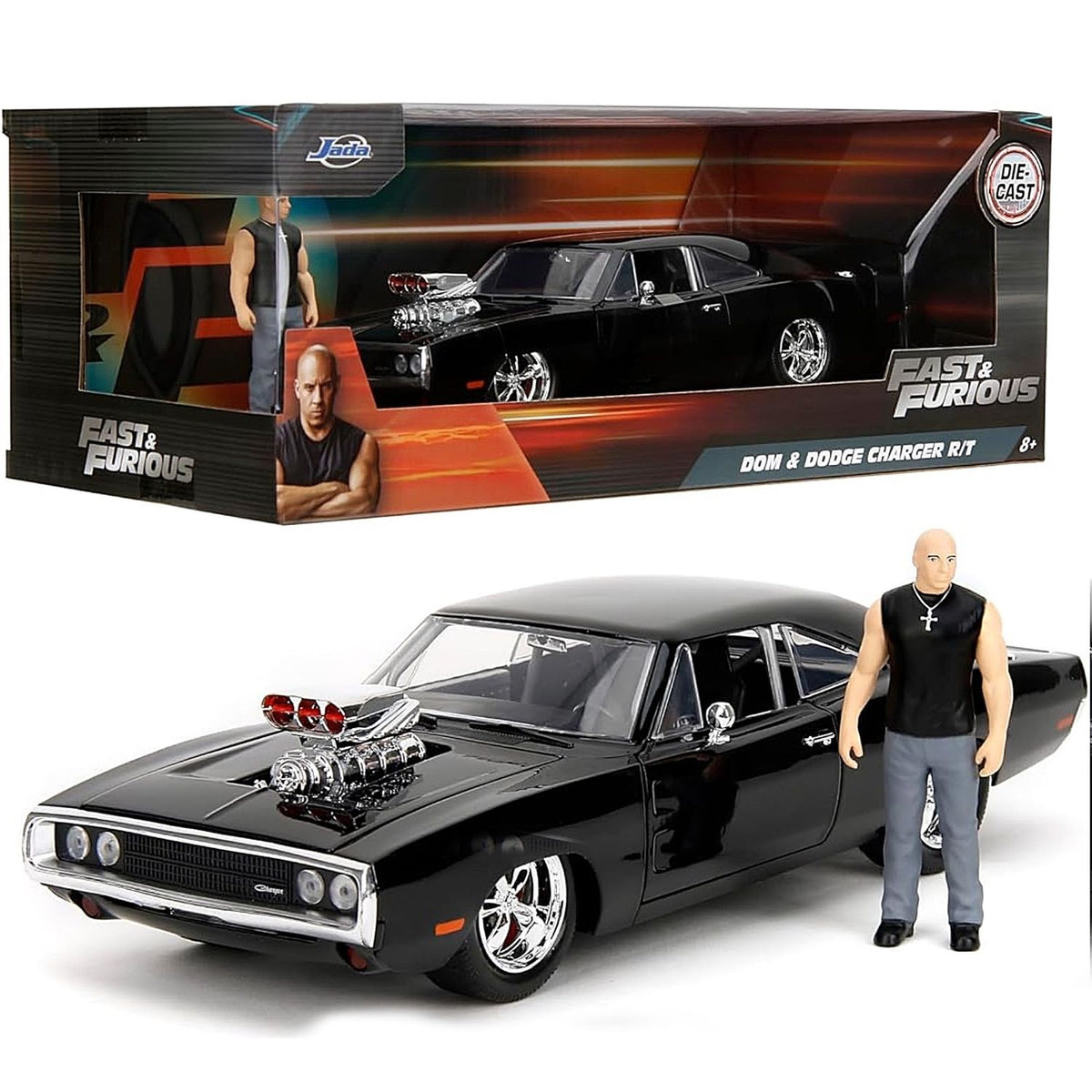 Auto Escala de Metal 1-24 Dodge Charger & Dominic Rapidos y Furiosos