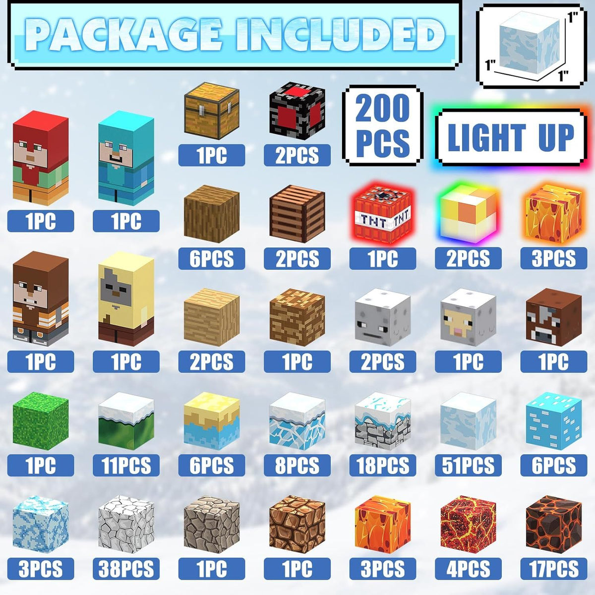 Set Bloques magnéticos Frozen imanes 200 PIEZAS con Luces