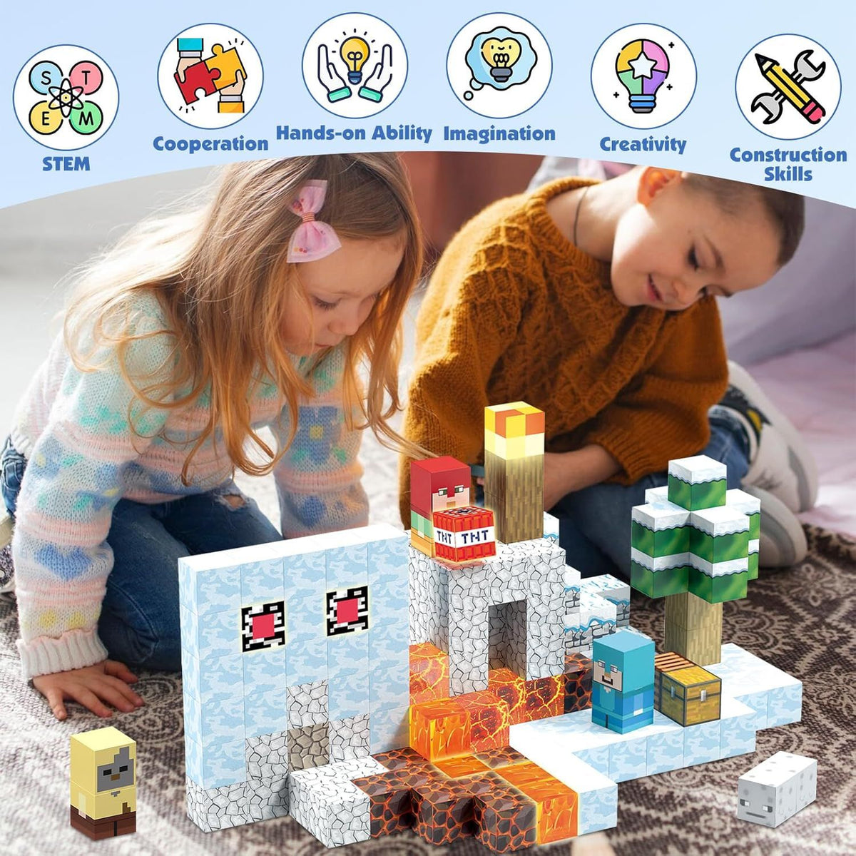 Set Bloques magnéticos Frozen imanes 200 PIEZAS con Luces