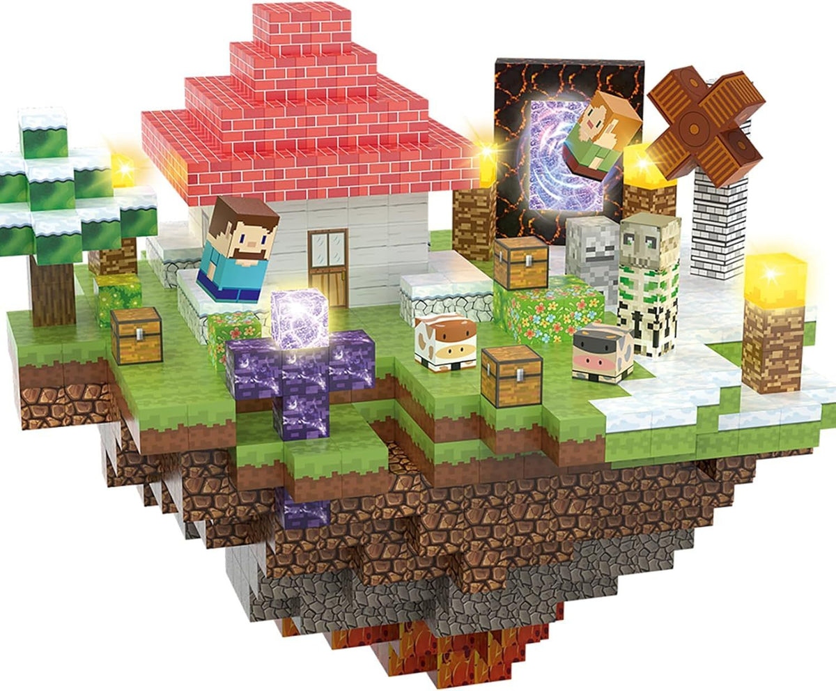 Set Bloques magnéticos Minecraft imanes 200 PIEZAS con Luces