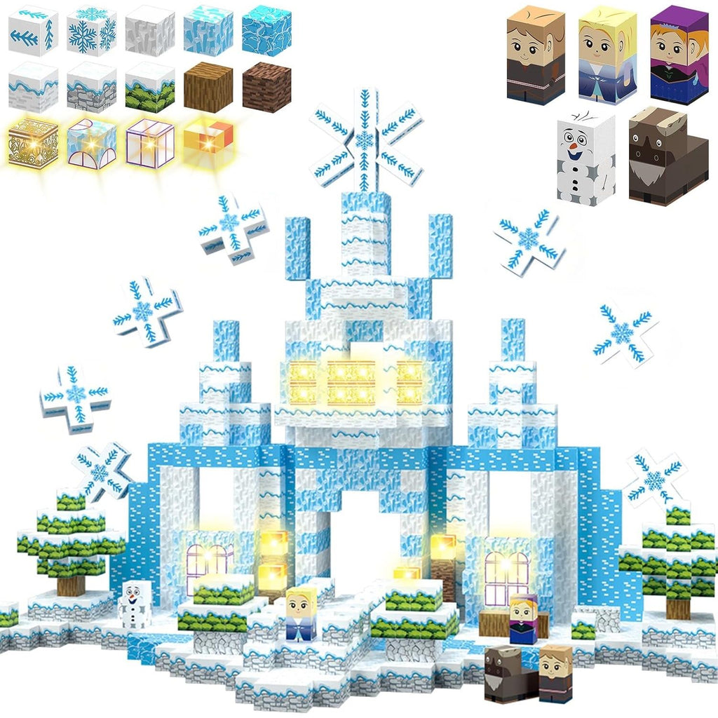 Set Bloques magnéticos Mundo Frozen 200 PIEZAS con Luces
