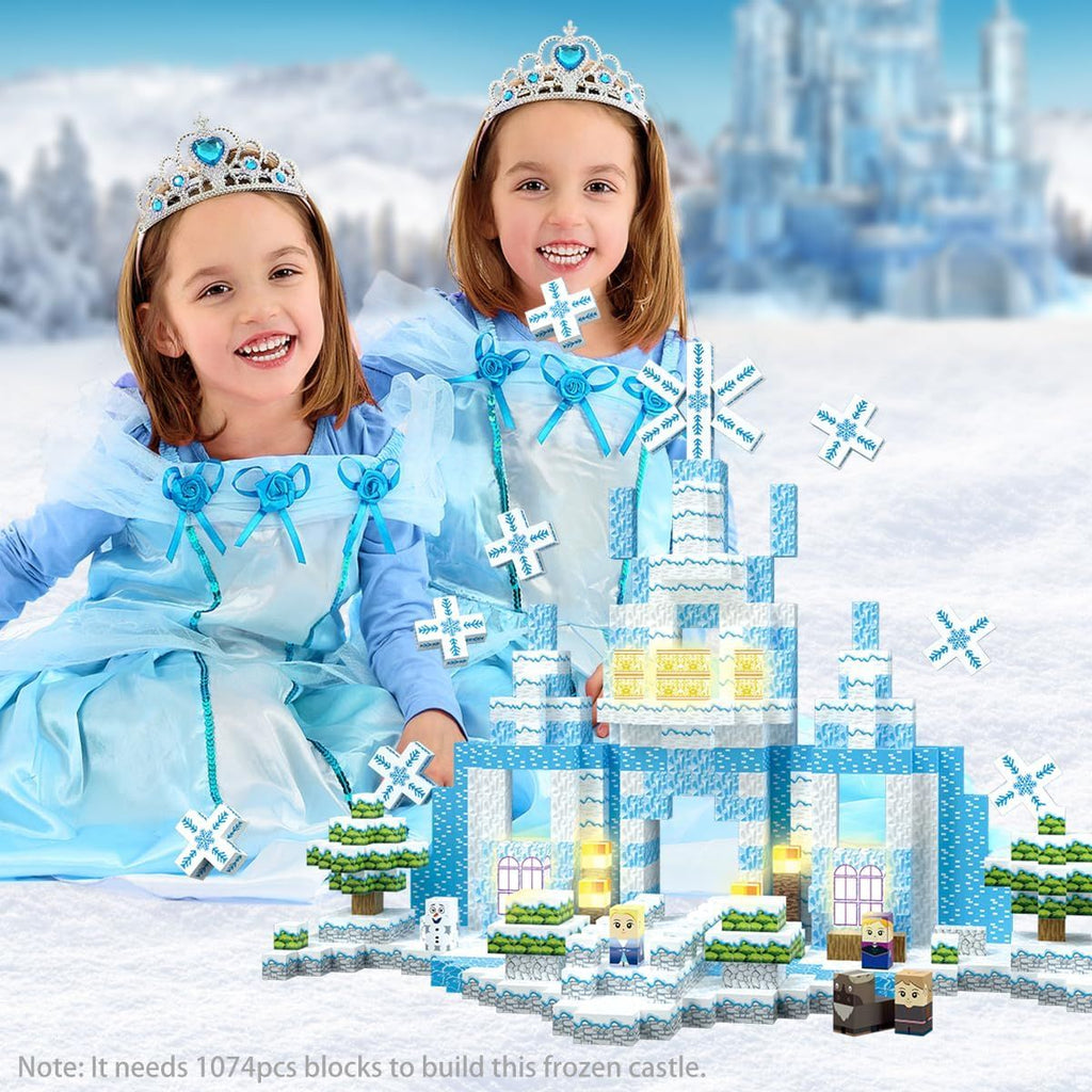 Set Bloques magnéticos Mundo Frozen 200 PIEZAS con Luces
