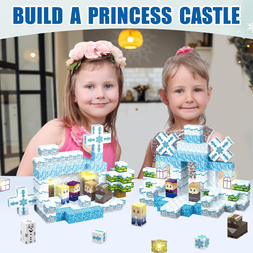 Set Bloques magnéticos Mundo Frozen 200 PIEZAS con Luces