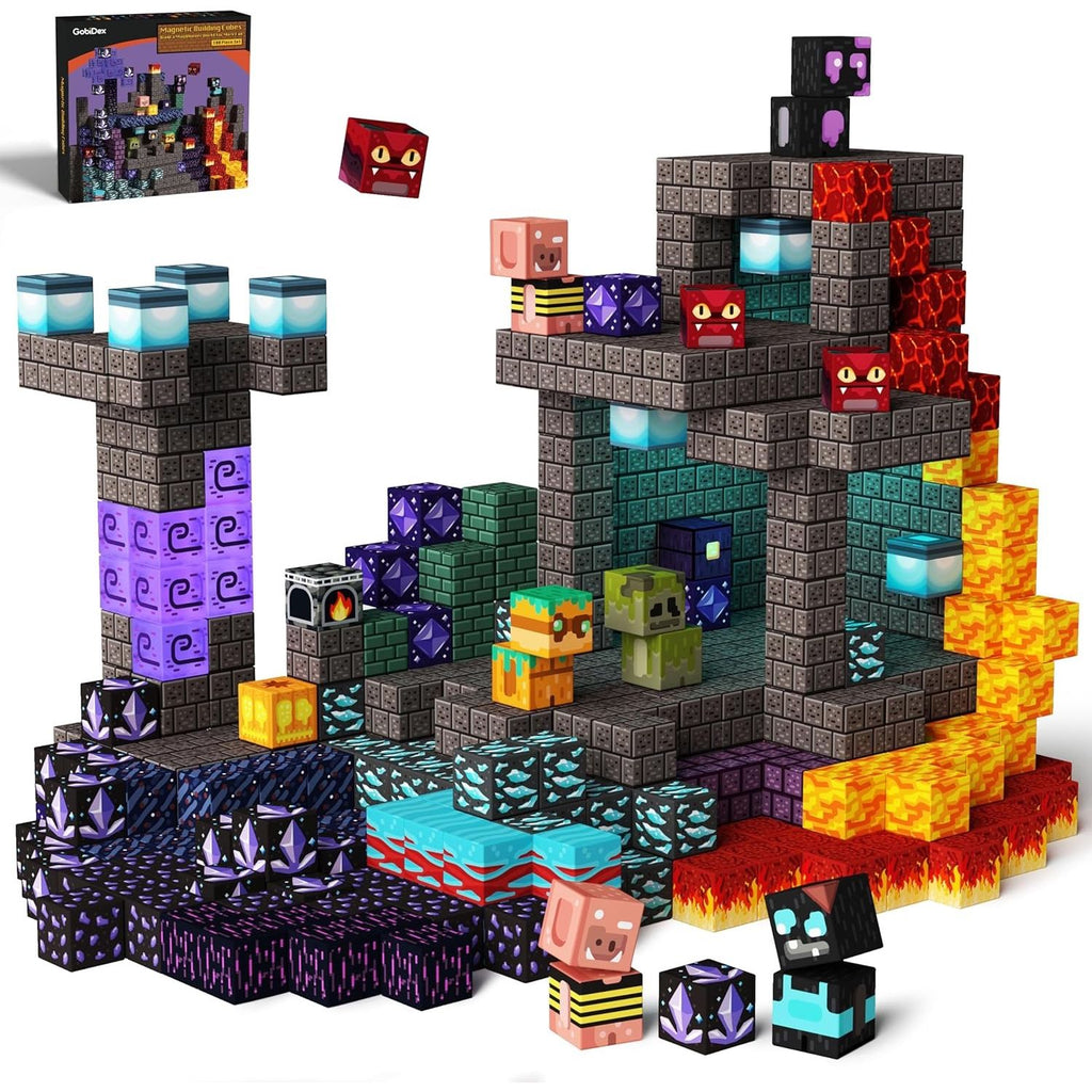 Bloques magnéticos Zombis Halloween cubos 212 PIEZAS y Luces