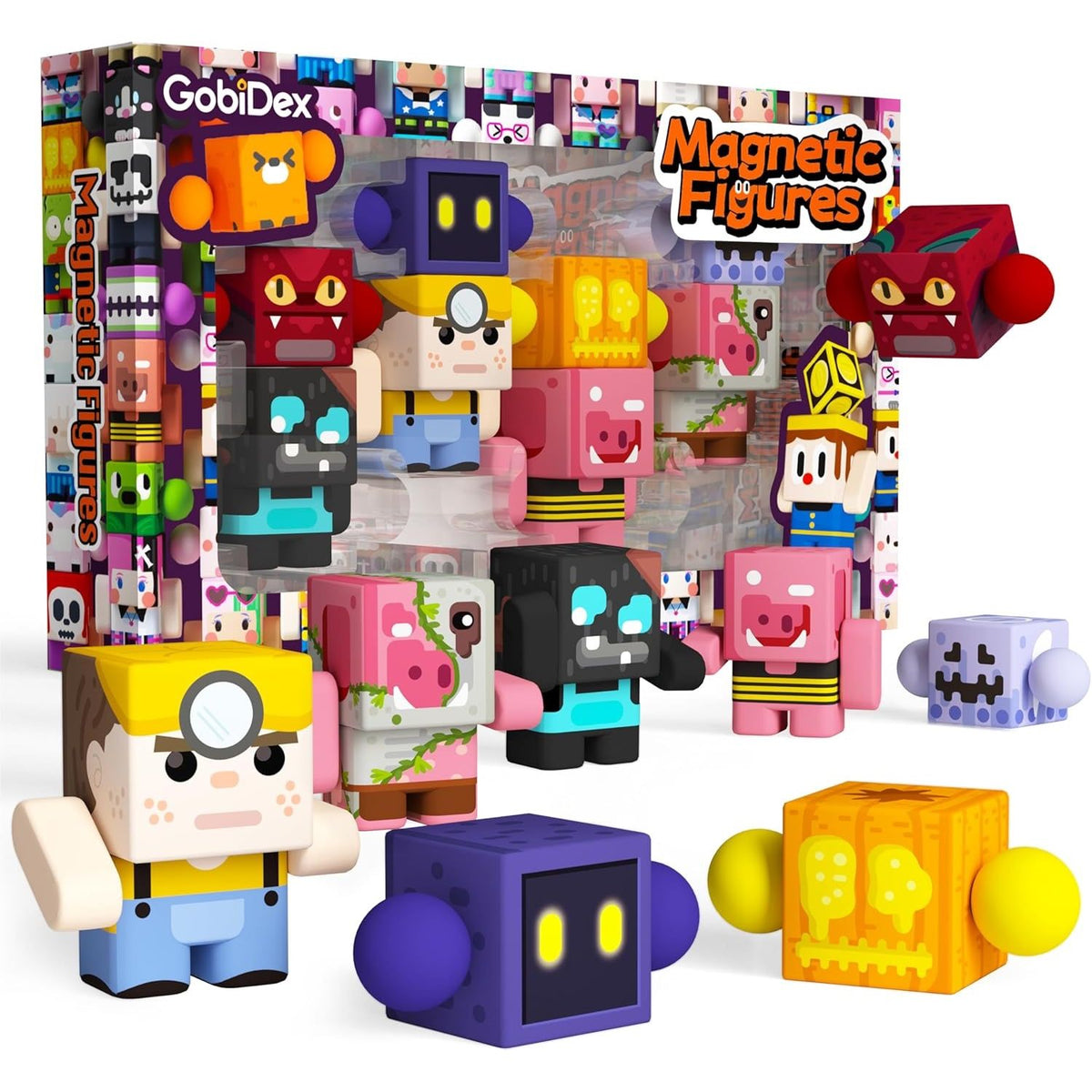 Bloques magnéticos Zombis Halloween cubos 212 PIEZAS y Luces